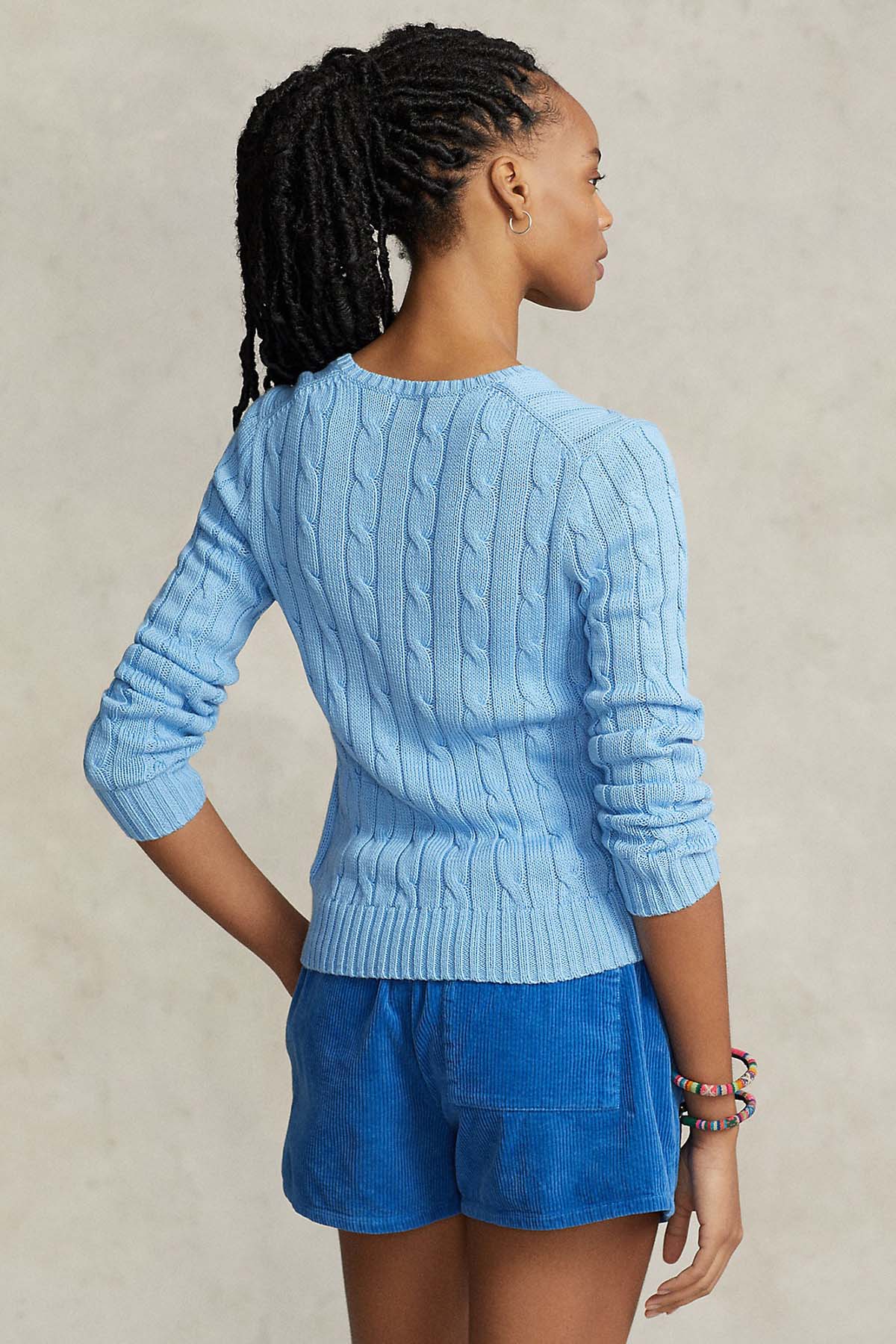 Polo Ralph Lauren Pima Cotton Slim Fit V Yaka Saç Örgü Triko-Libas Trendy Fashion Store