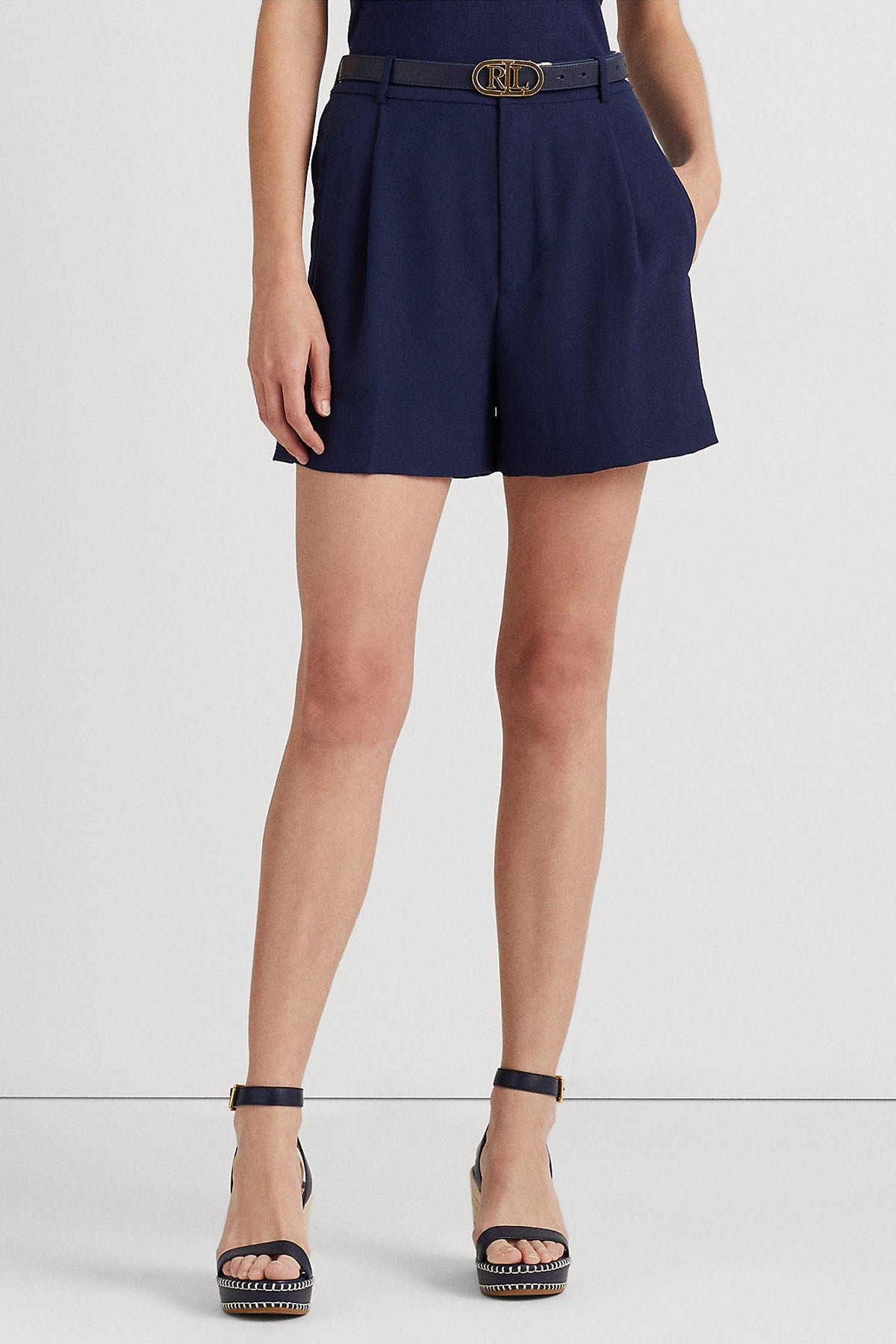 Polo Ralph Lauren Yüksek Bel Tek Pile Şort-Libas Trendy Fashion Store