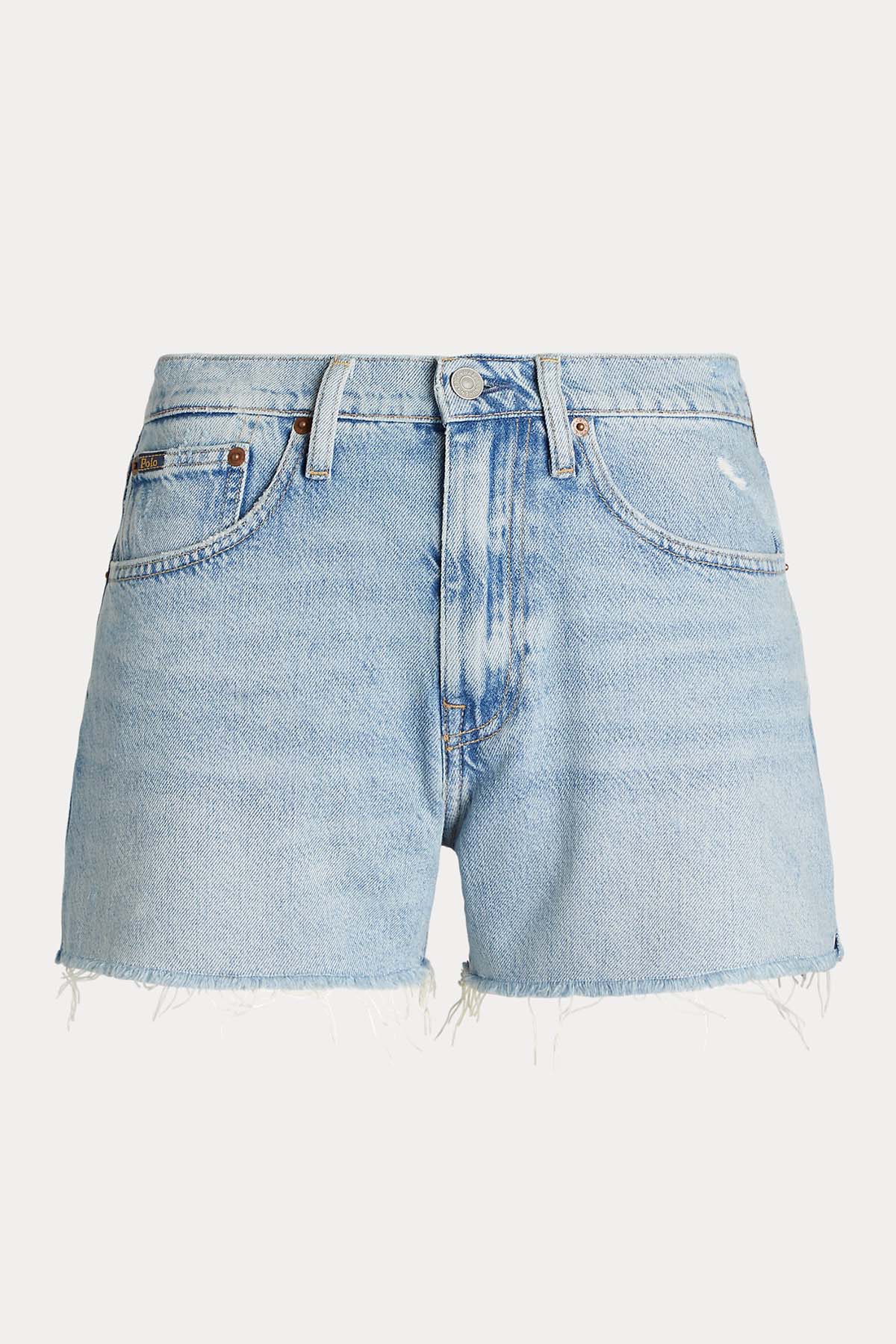 Polo Ralph Lauren Straight Fit Yüksek Bel Jean Şort-Libas Trendy Fashion Store