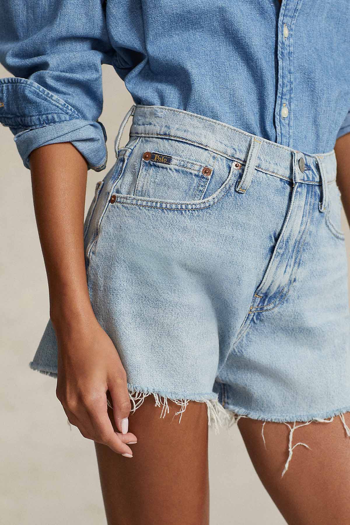 Polo Ralph Lauren Straight Fit Yüksek Bel Jean Şort-Libas Trendy Fashion Store