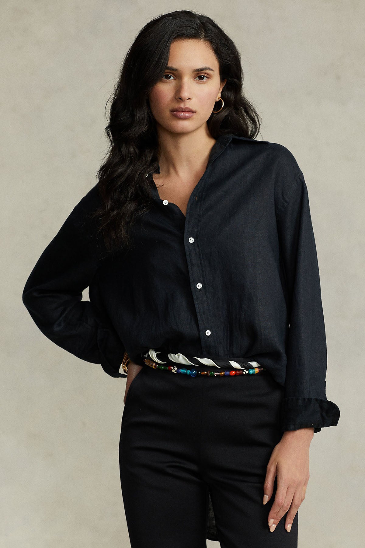 Polo Ralph Lauren Geniş Kesim Keten Gömlek-Libas Trendy Fashion Store