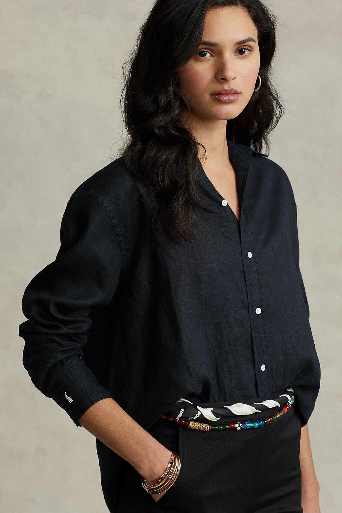 Polo Ralph Lauren Geniş Kesim Keten Gömlek-Libas Trendy Fashion Store