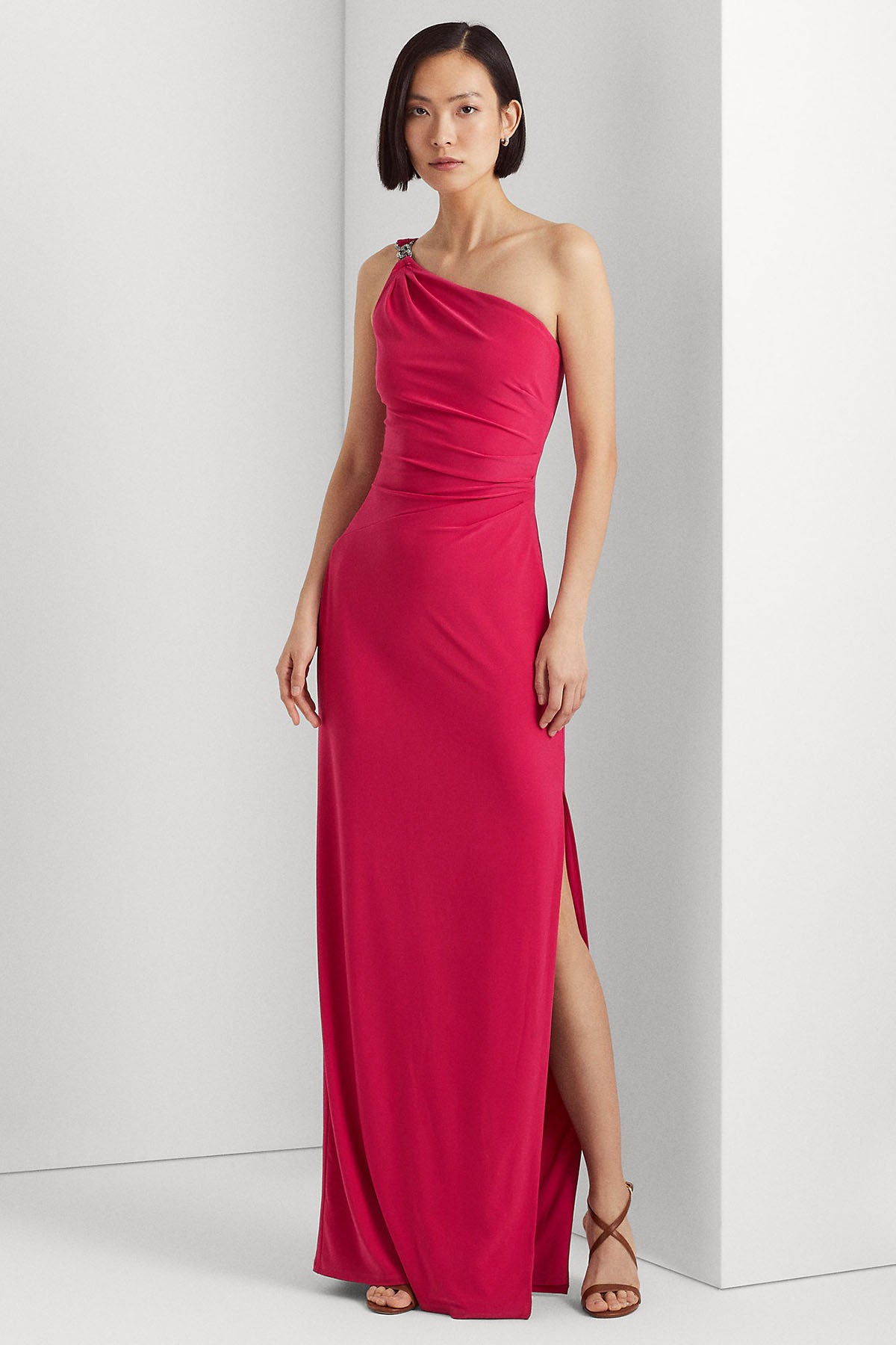 Polo Ralph Lauren Tek Omuz Maxi Abiye Elbise-Libas Trendy Fashion Store