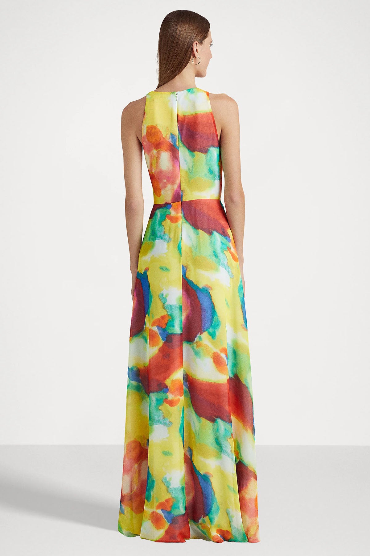 Polo Ralph Lauren Renkli Maxi Abiye Elbise-Libas Trendy Fashion Store