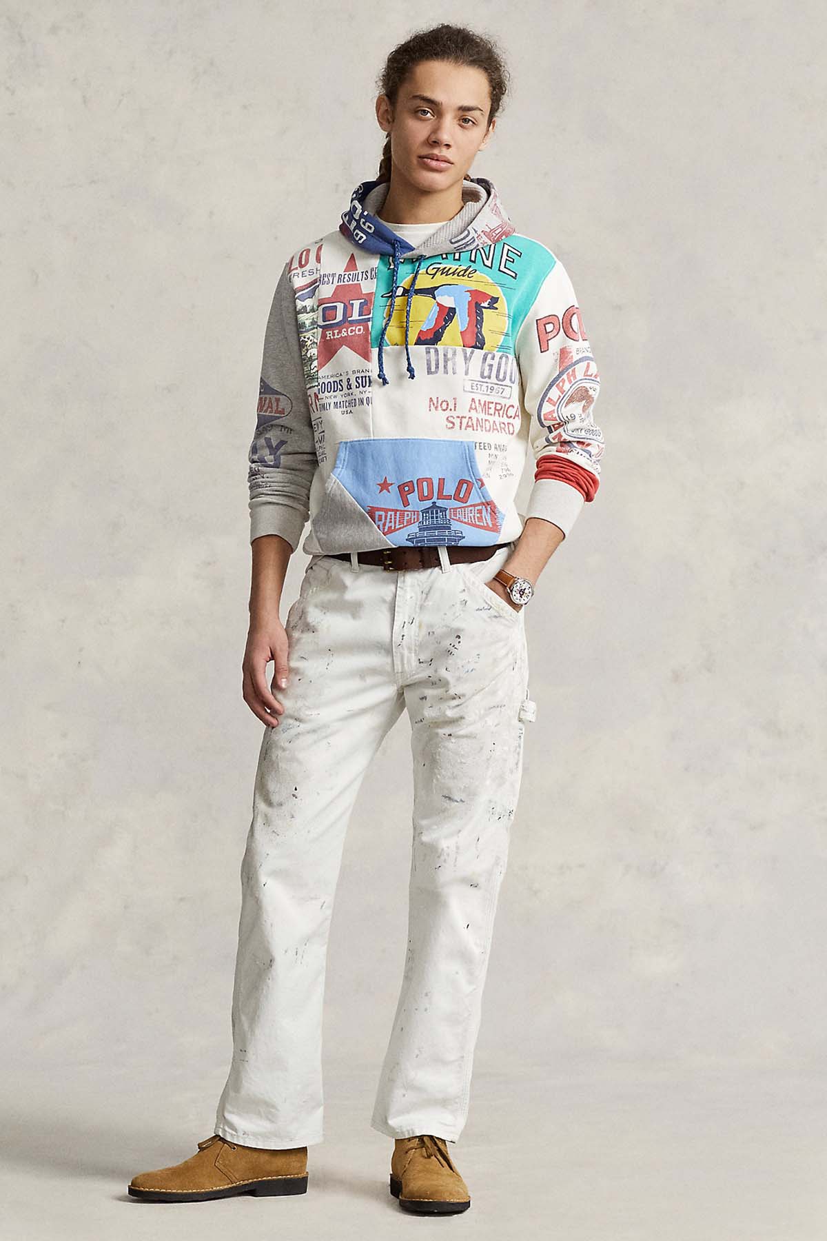 Polo Ralph Lauren Kapüşonlu Patchwork Desenli Sweatshirt-Libas Trendy Fashion Store