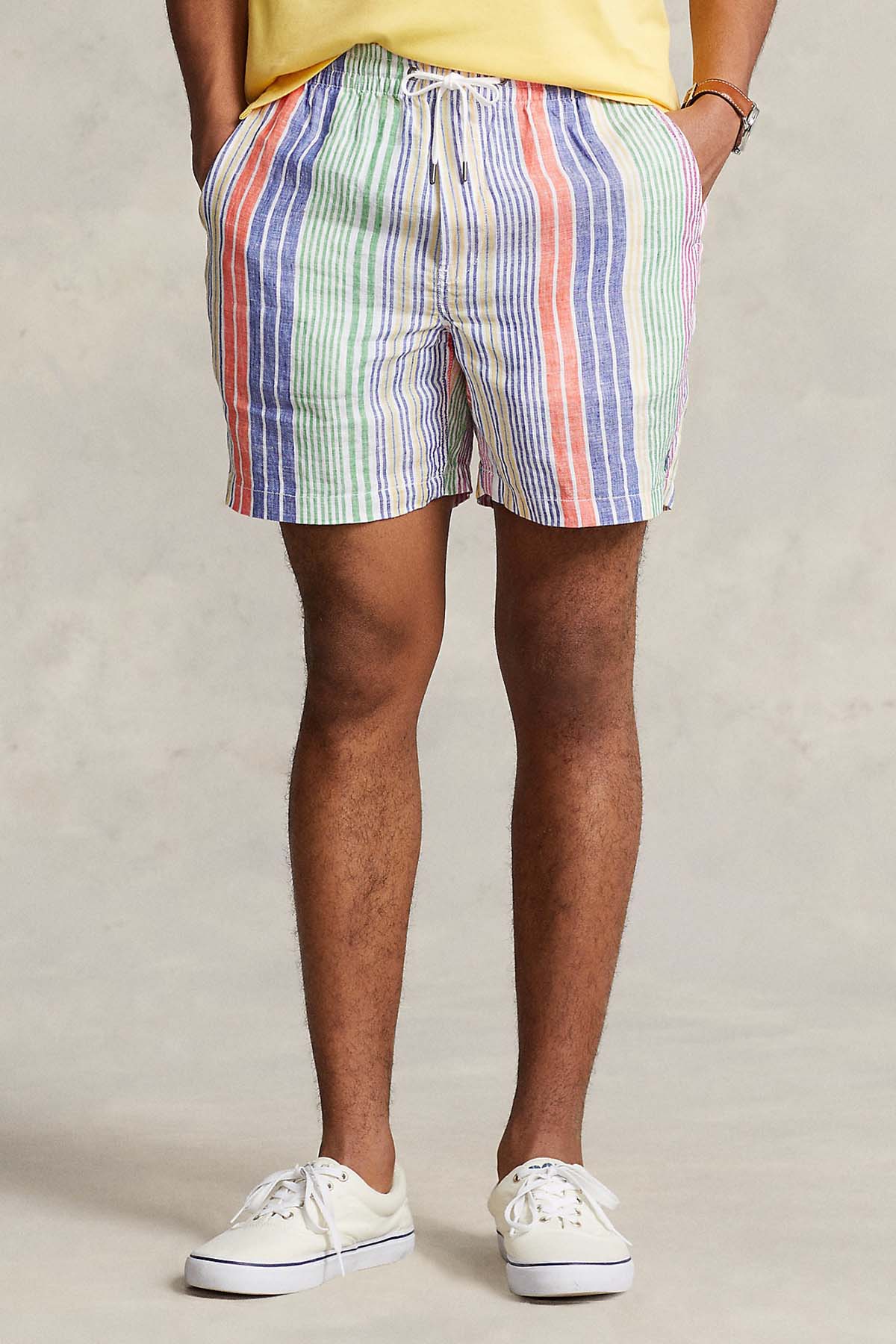 Polo Ralph Lauren Classic Fit Çizgili Keten Şort-Libas Trendy Fashion Store