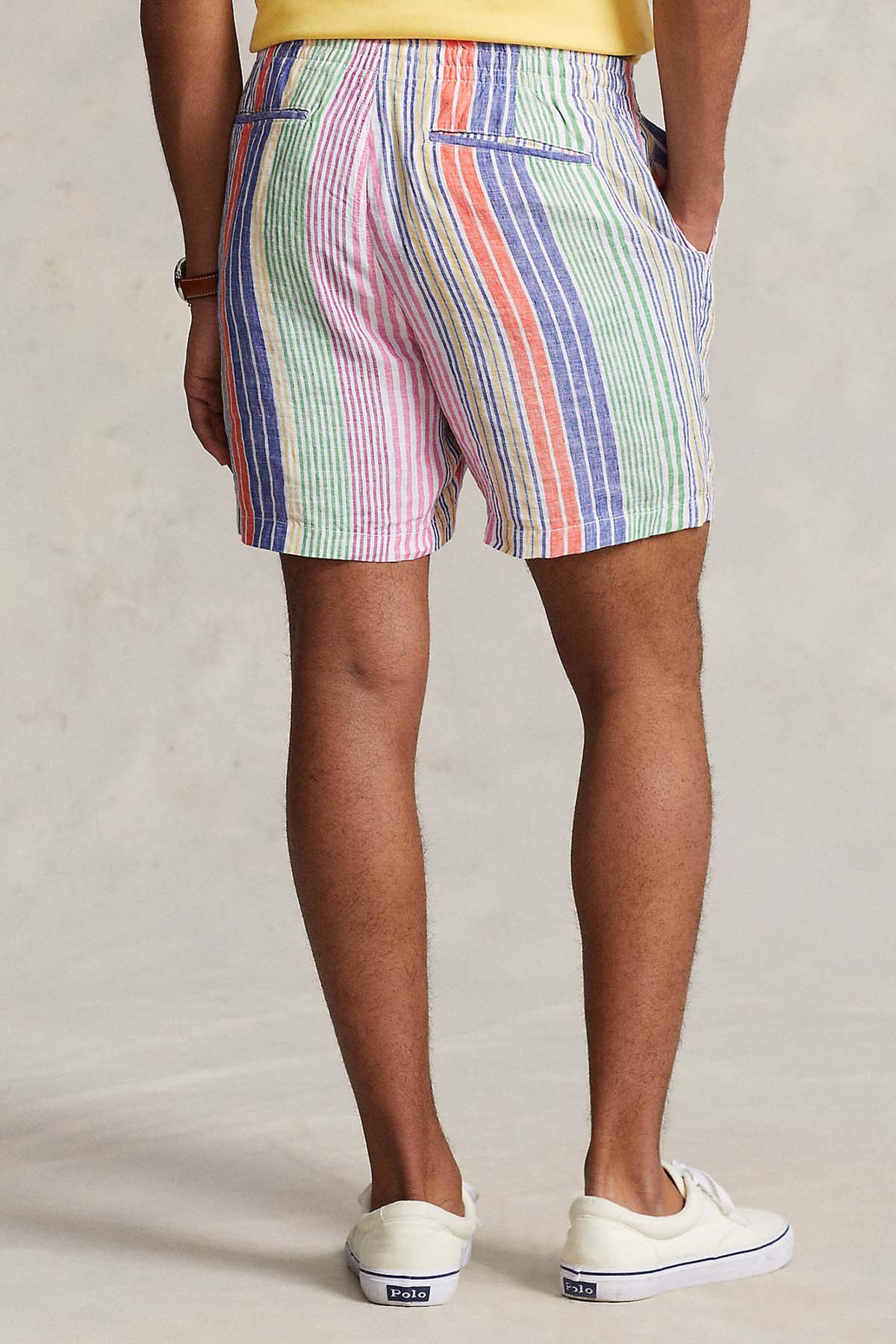 Polo Ralph Lauren Classic Fit Çizgili Keten Şort-Libas Trendy Fashion Store