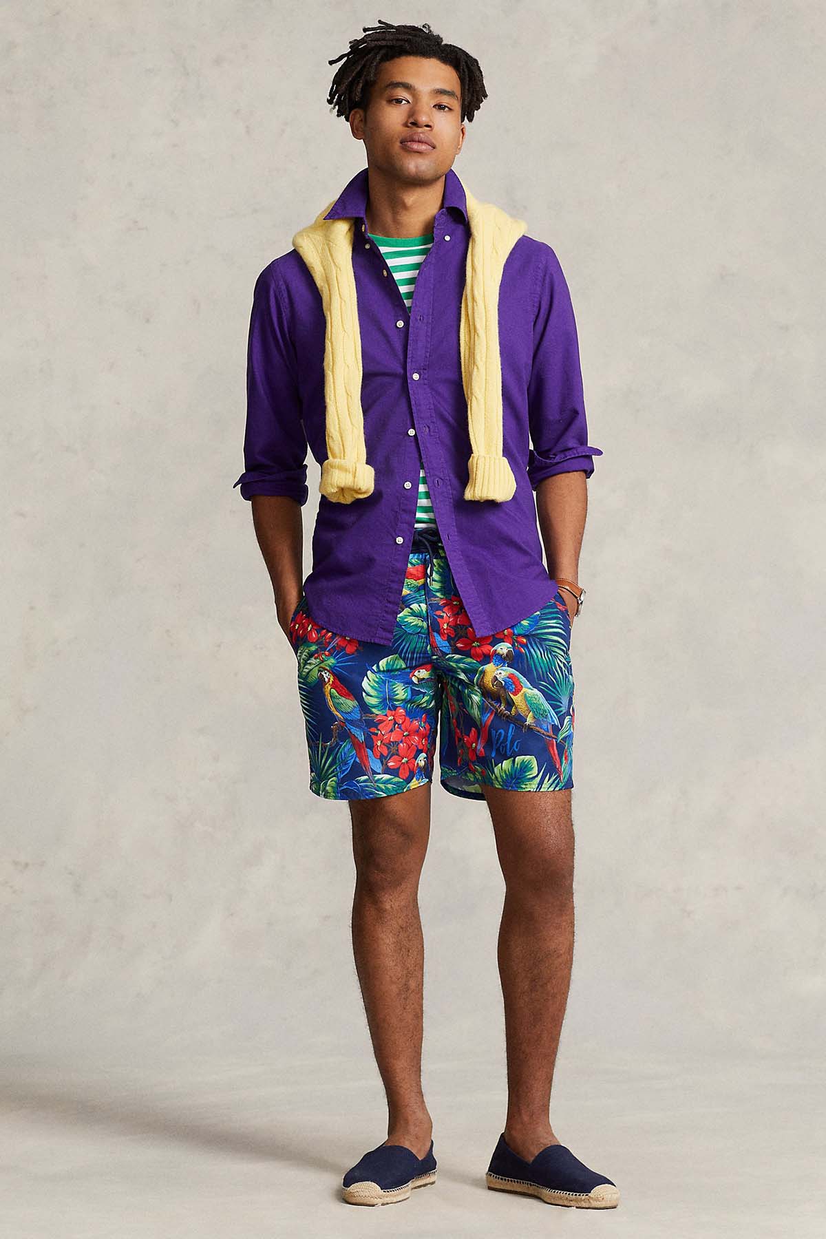 Polo Ralph Lauren Beli Lastikli Egzotik Desenli Şort Mayo-Libas Trendy Fashion Store