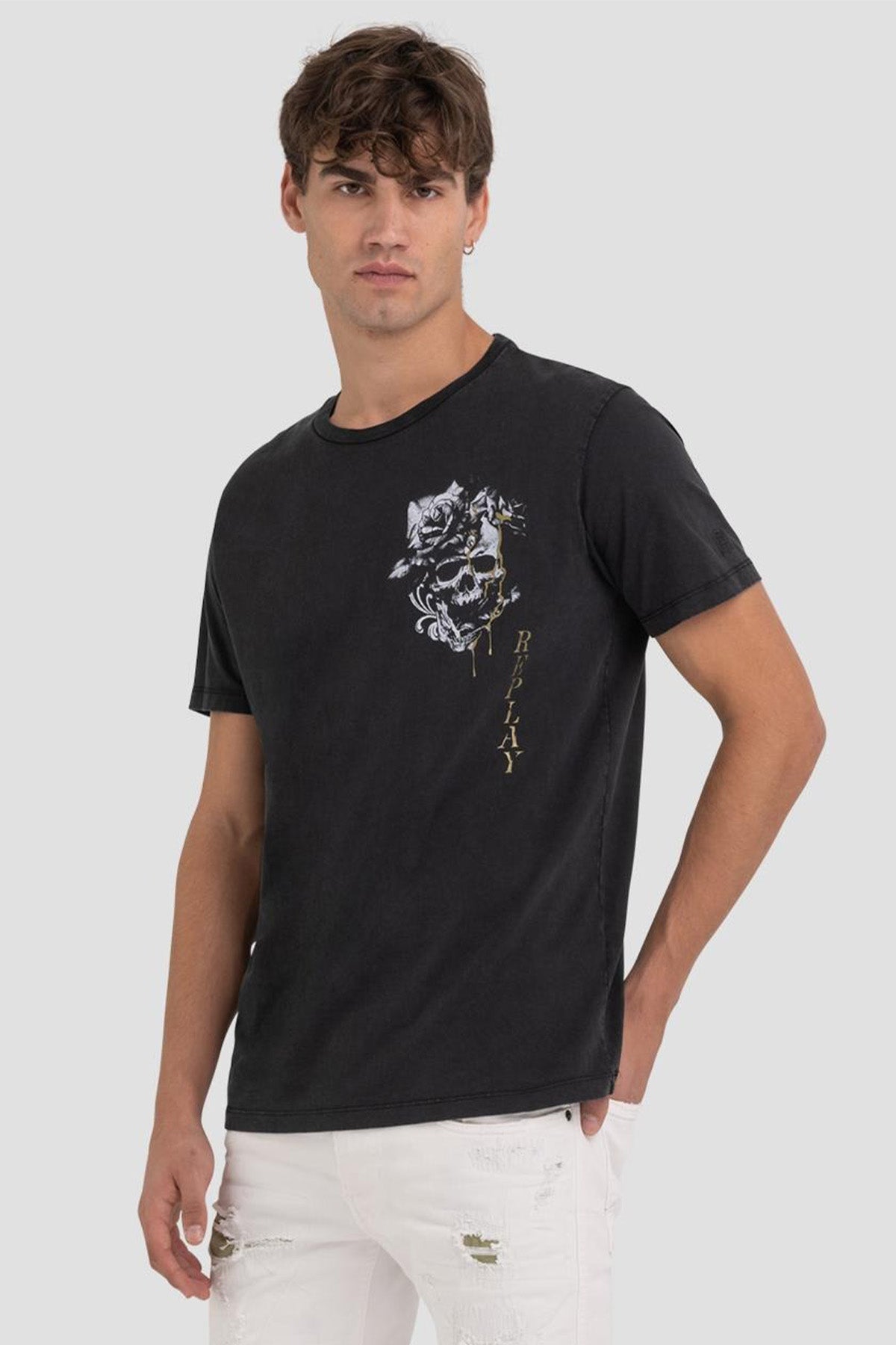 Replay Yuvarlak Yaka Yıkamalı T-shirt-Libas Trendy Fashion Store
