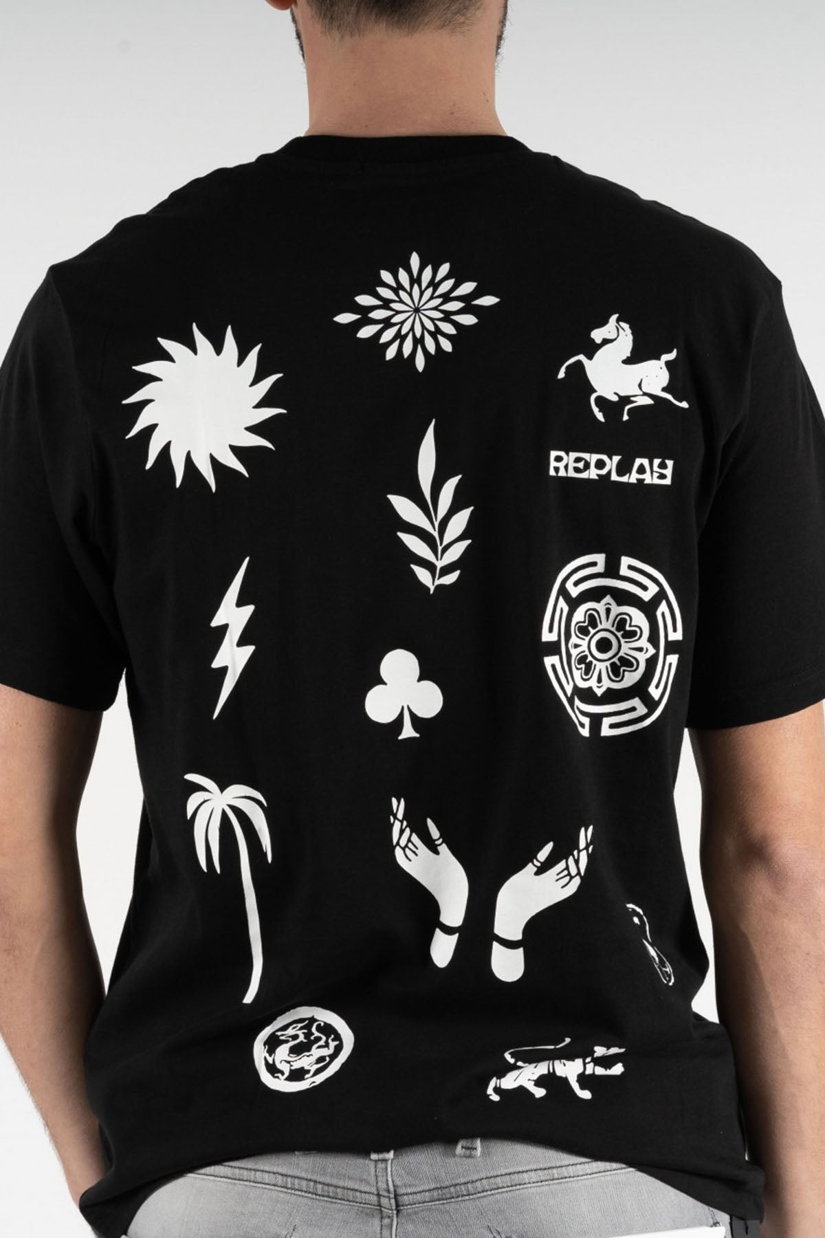 Replay Yuvarlak Yaka Baskılı T-shirt-Libas Trendy Fashion Store