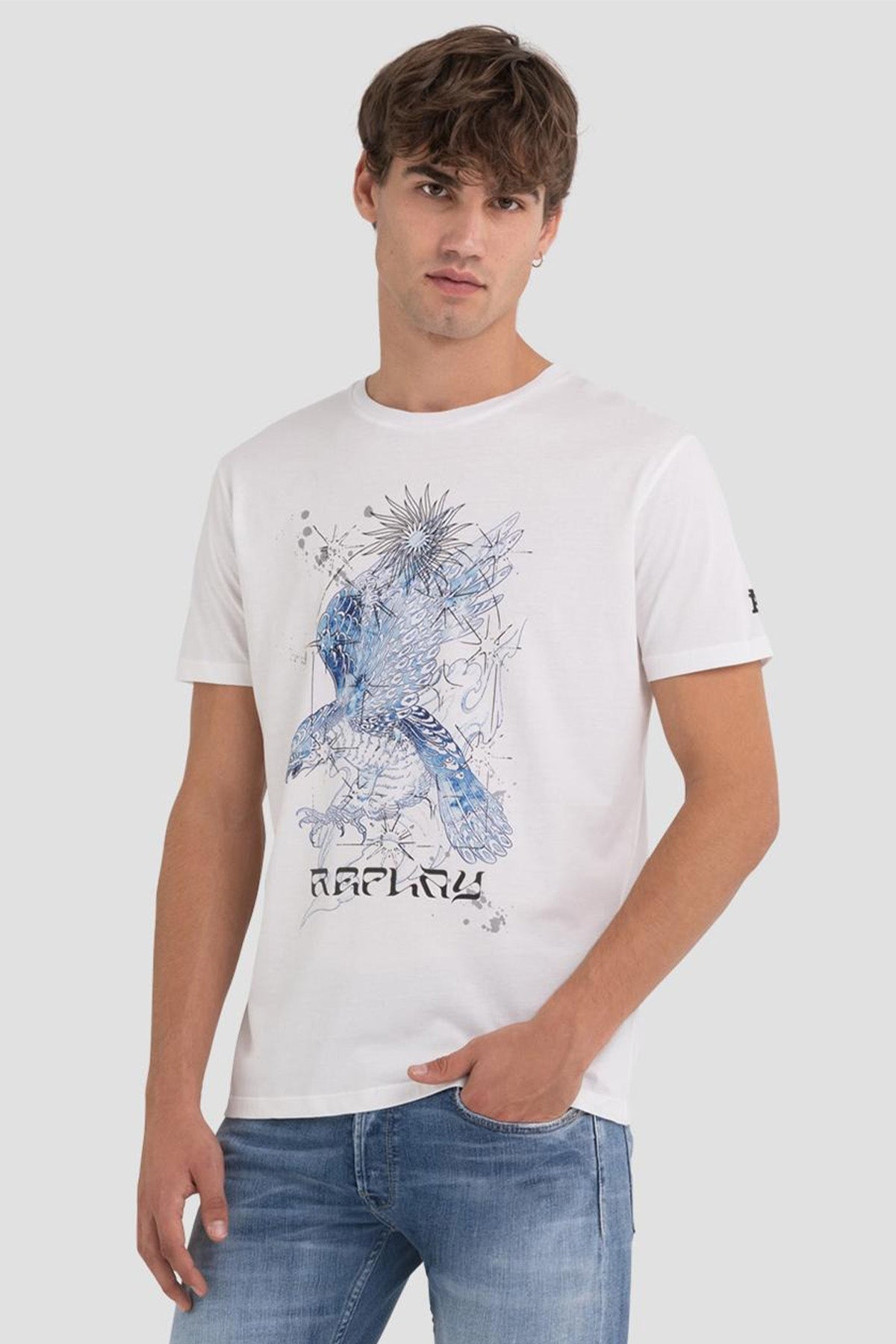 Replay Yuvarlak Yaka Baskılı T-shirt-Libas Trendy Fashion Store
