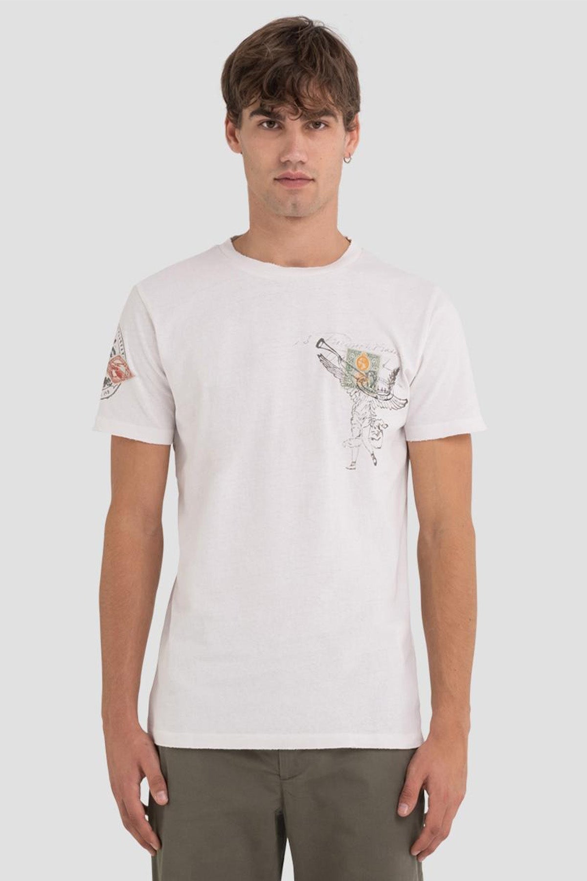 Replay Yuvarlak Yaka Eskitme Detaylı Baskılı T-shirt-Libas Trendy Fashion Store