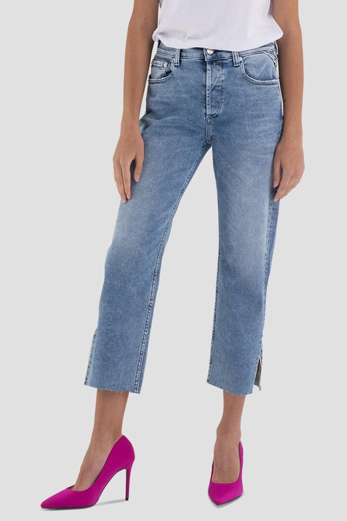 Replay Maijke Cropped Straight Fit Yüksek Bel Jeans-Libas Trendy Fashion Store