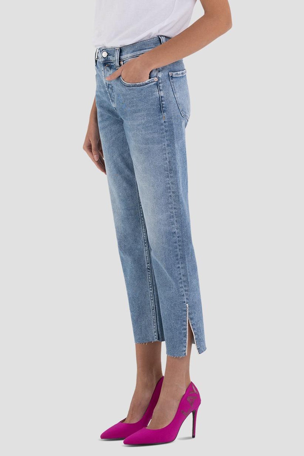 Replay Maijke Cropped Straight Fit Yüksek Bel Jeans-Libas Trendy Fashion Store