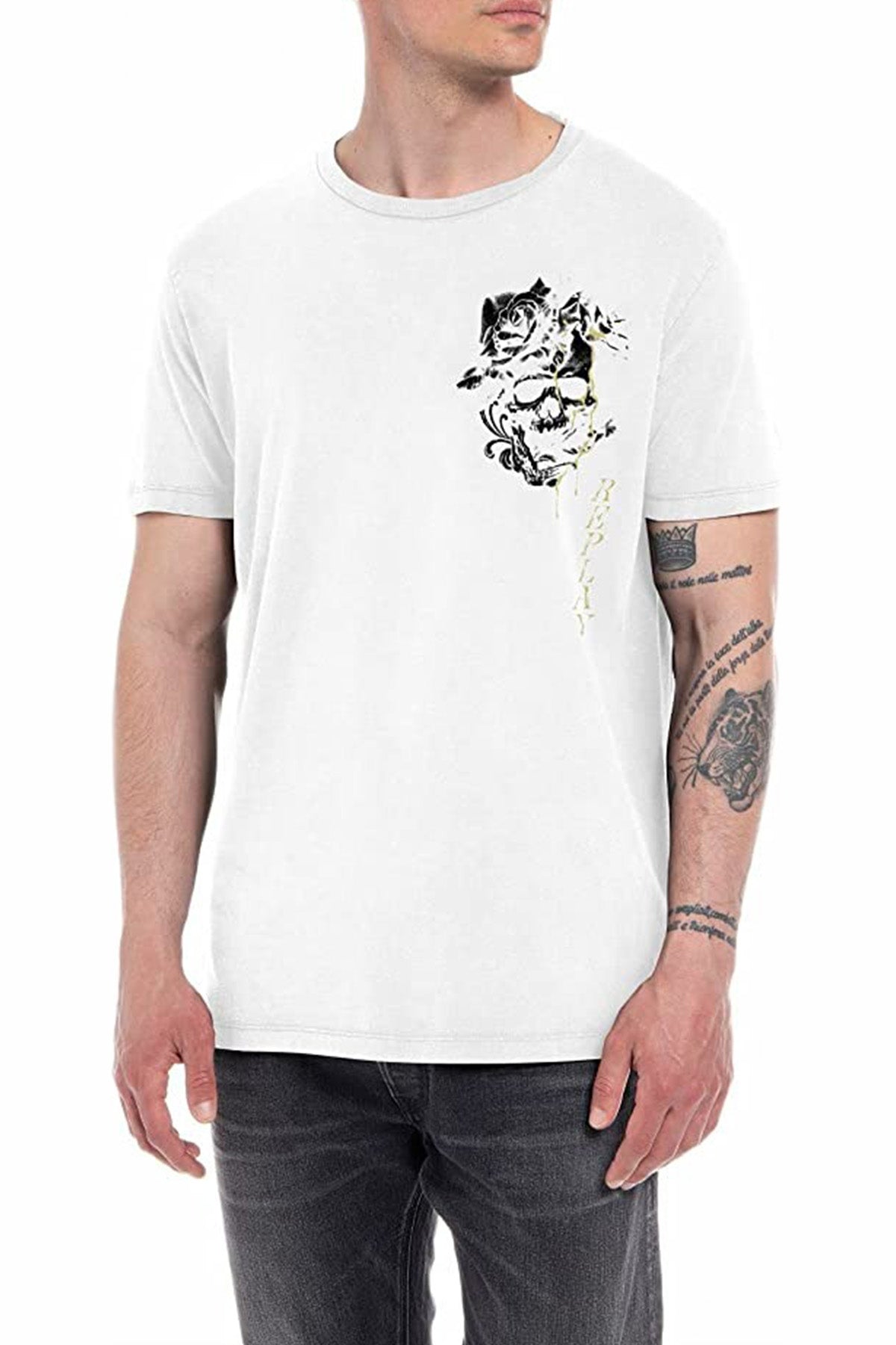 Replay Yuvarlak Yaka Yıkamalı T-shirt-Libas Trendy Fashion Store