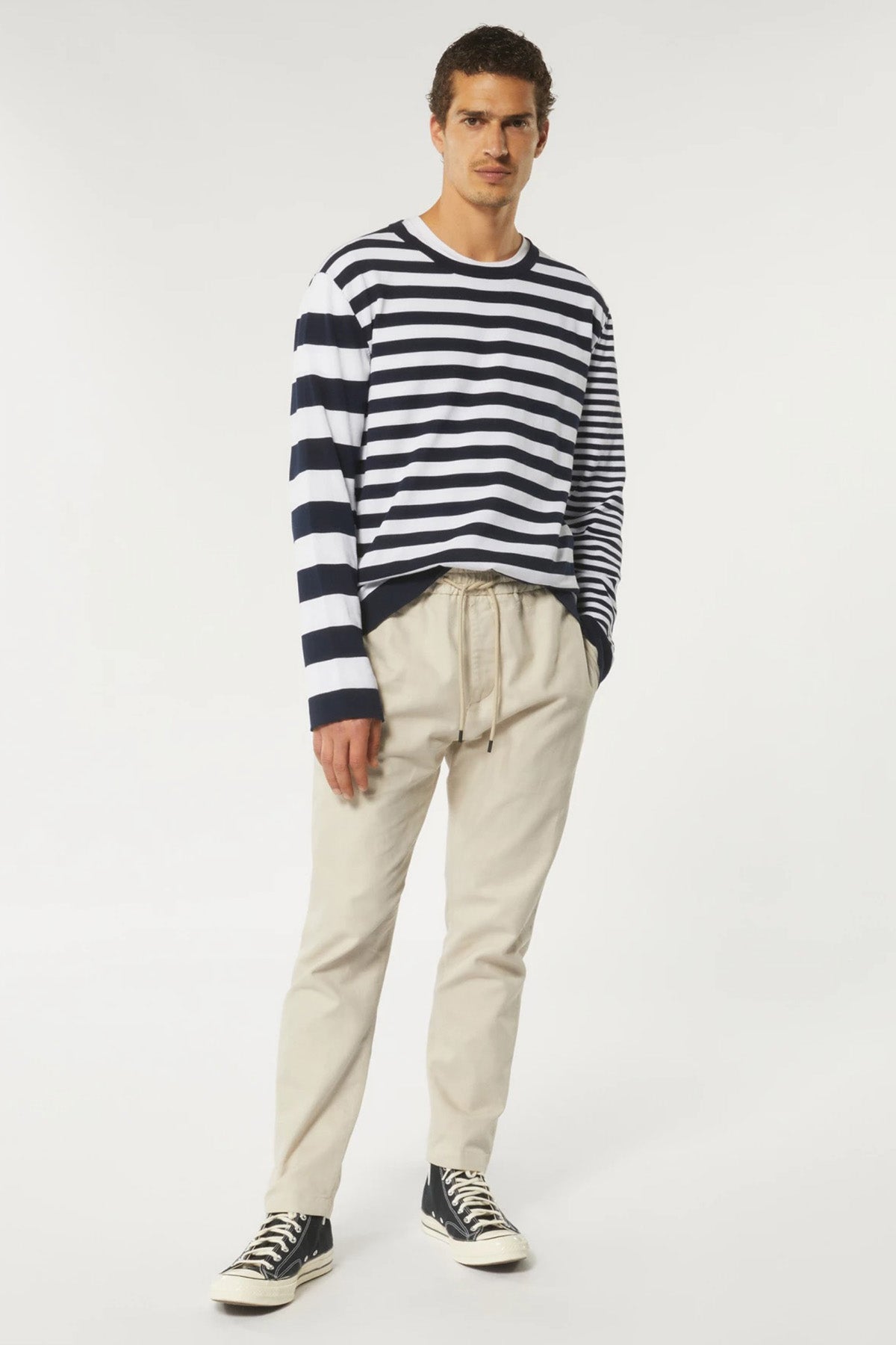 Dondup Yuvarlak Yaka Çizgili İnce Örgü Triko-Libas Trendy Fashion Store