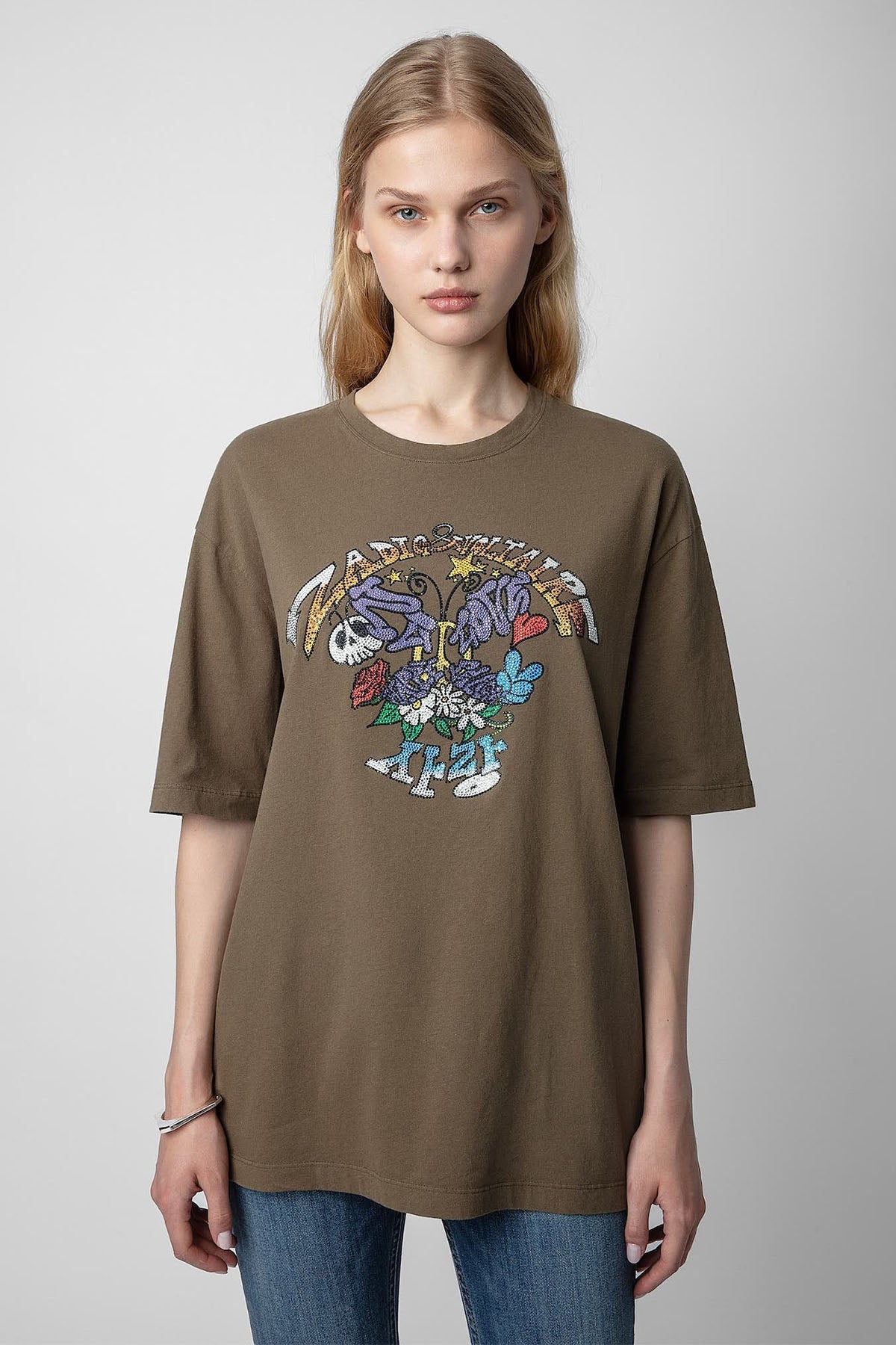 Zadig & Voltaire Geniş Kesim Yuvarlak Yaka Logolu T-shirt