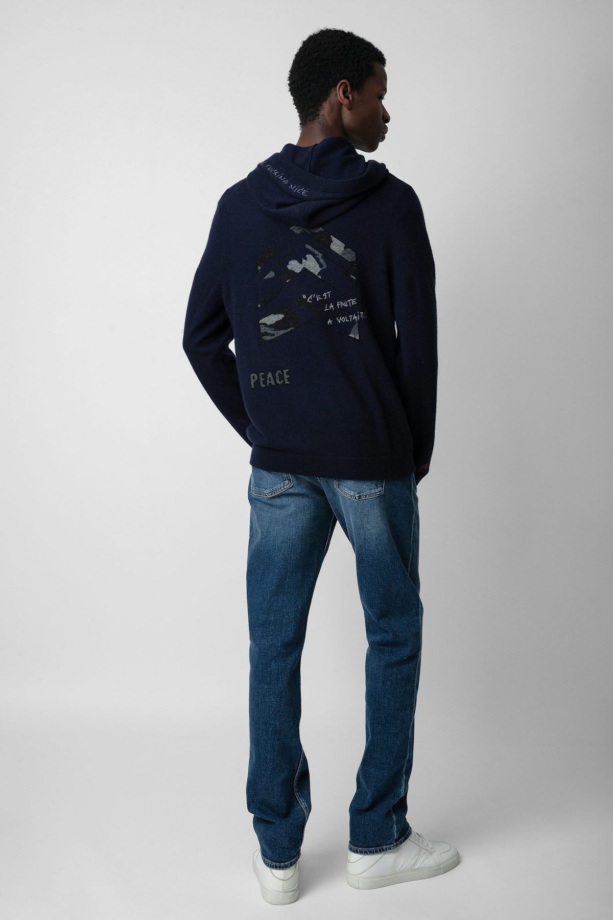 Zadig & Voltaire Logolu Kapüşonlu Kaşmirli Örgü Yün Triko Ceket-Ceket-Libas