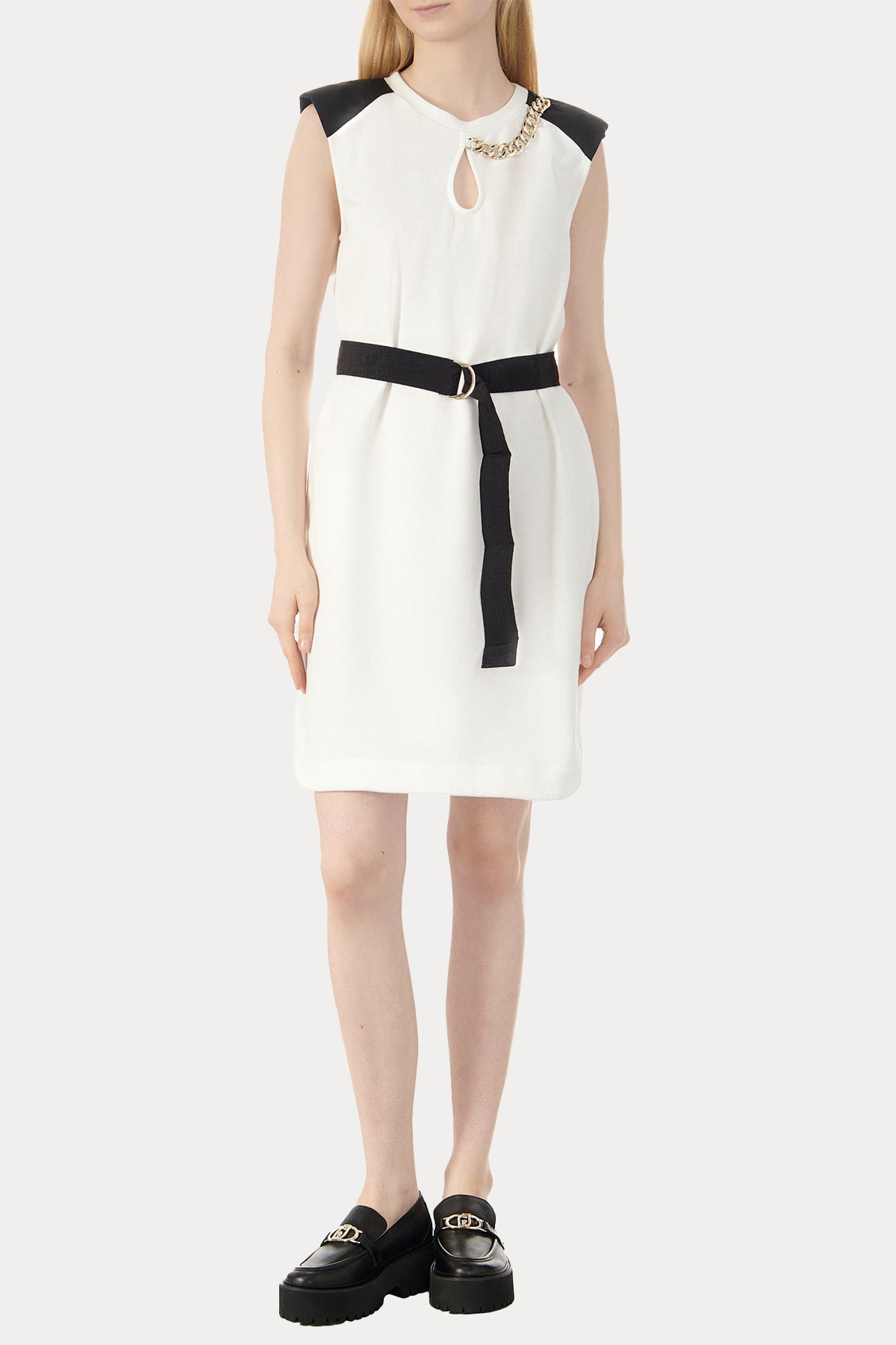 Liu Jo Zincir Aksesuarlı Kemerli Mini Elbise