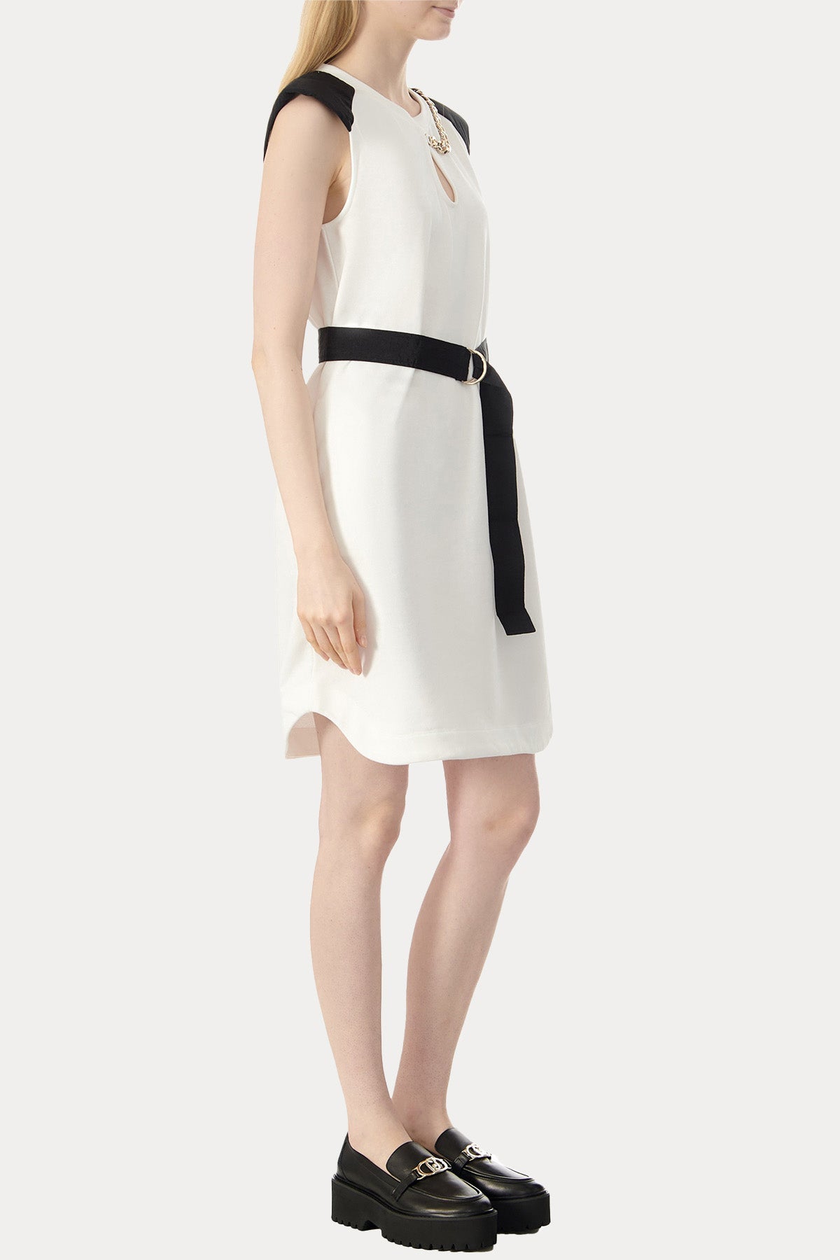 Liu Jo Zincir Aksesuarlı Kemerli Mini Elbise