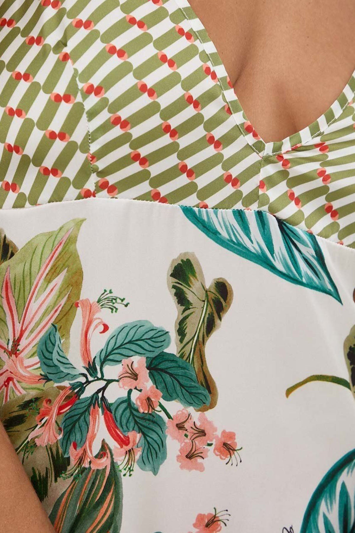 Liu Jo Askılı Derin V Yaka Desenli Maxi Elbise