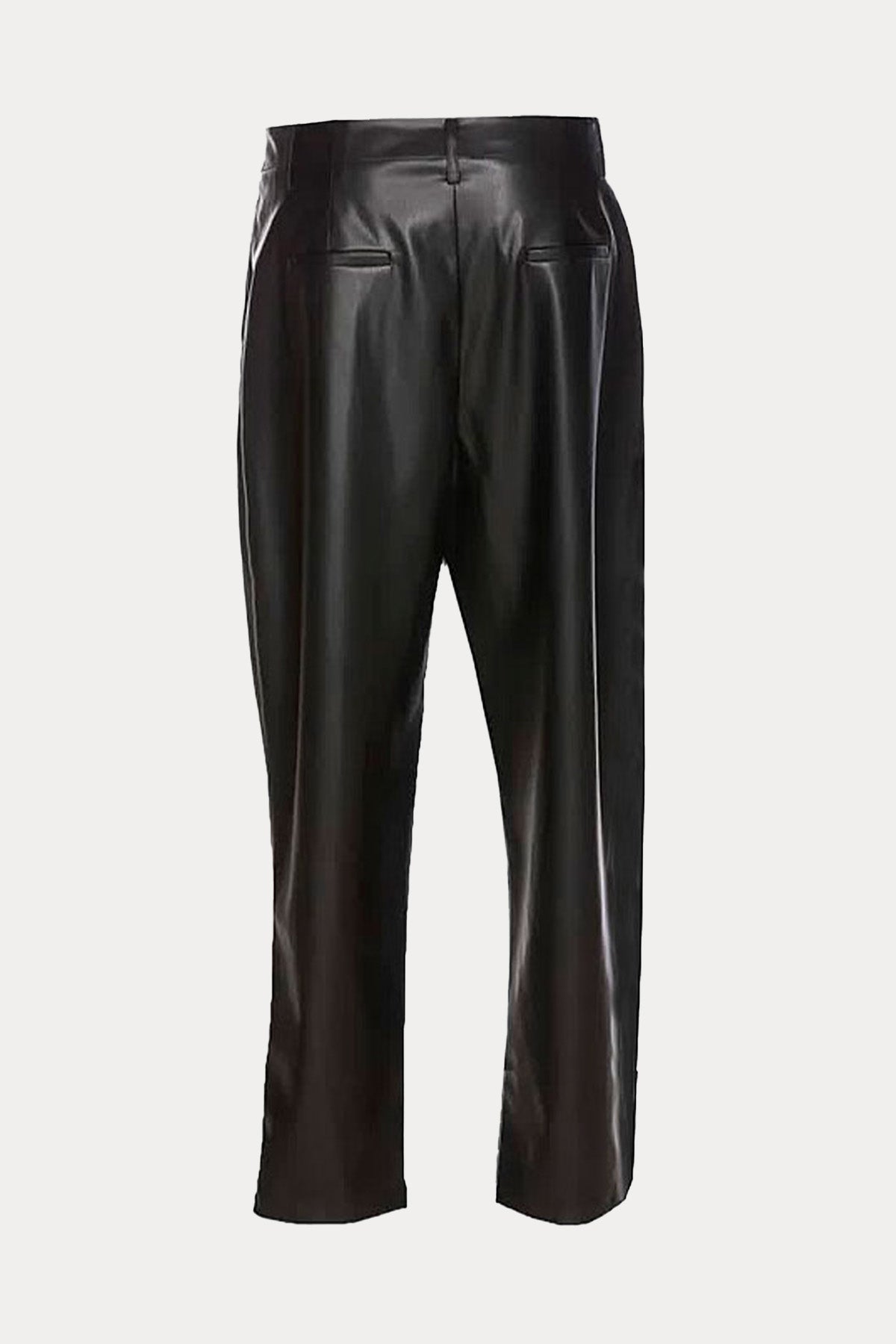 Liu Jo Tek Pileli Yüksek Bel Deri Pantolon