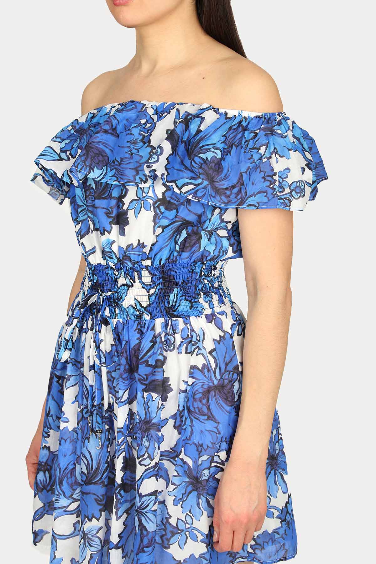 Liu Jo Desenli Straplez Mini Elbise