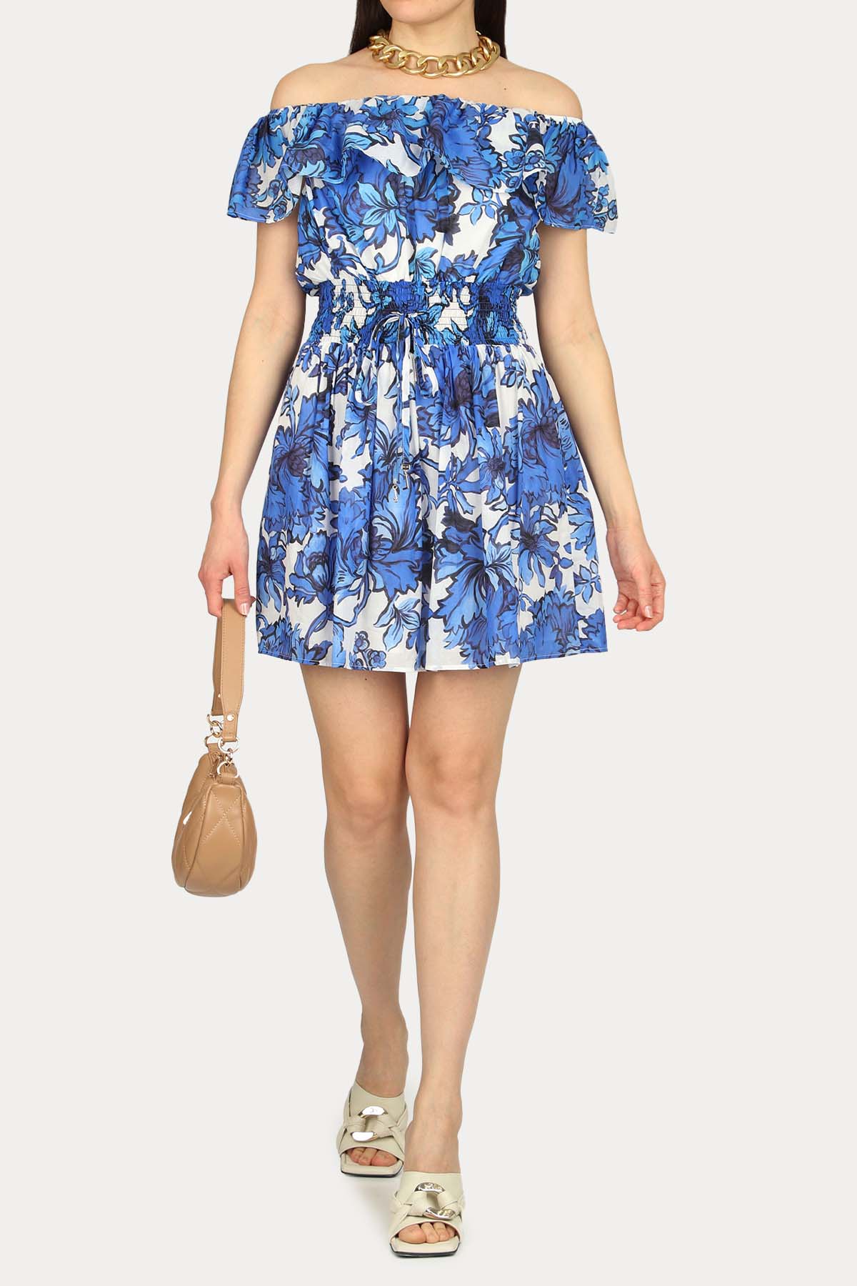 Liu Jo Desenli Straplez Mini Elbise