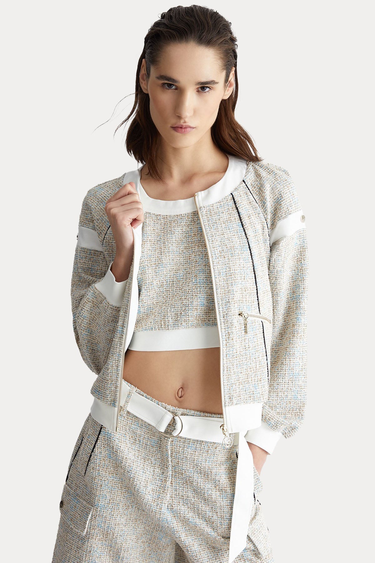 Liu Jo Renkli Örgü Detaylı Sweatshirt Ceket