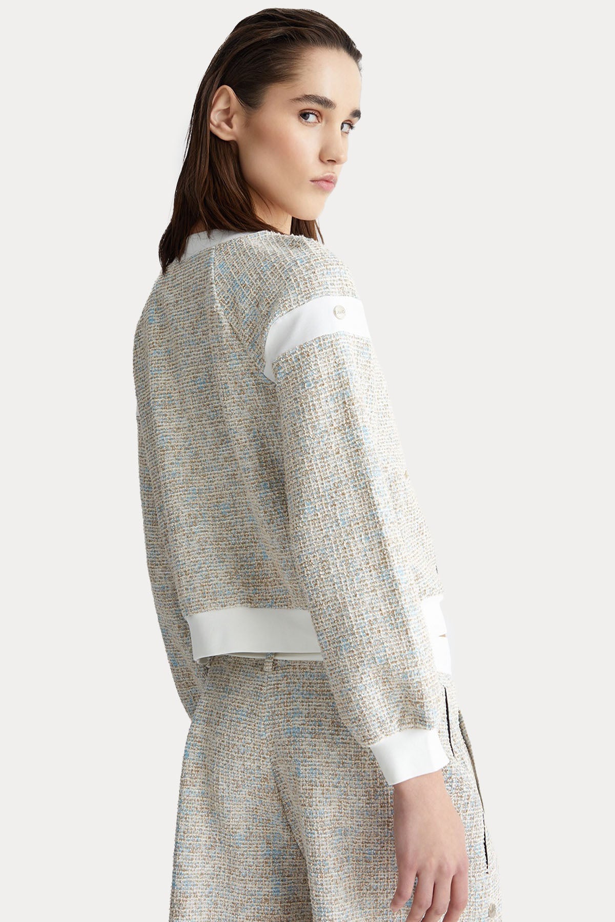 Liu Jo Renkli Örgü Detaylı Sweatshirt Ceket-Ceket-Libas