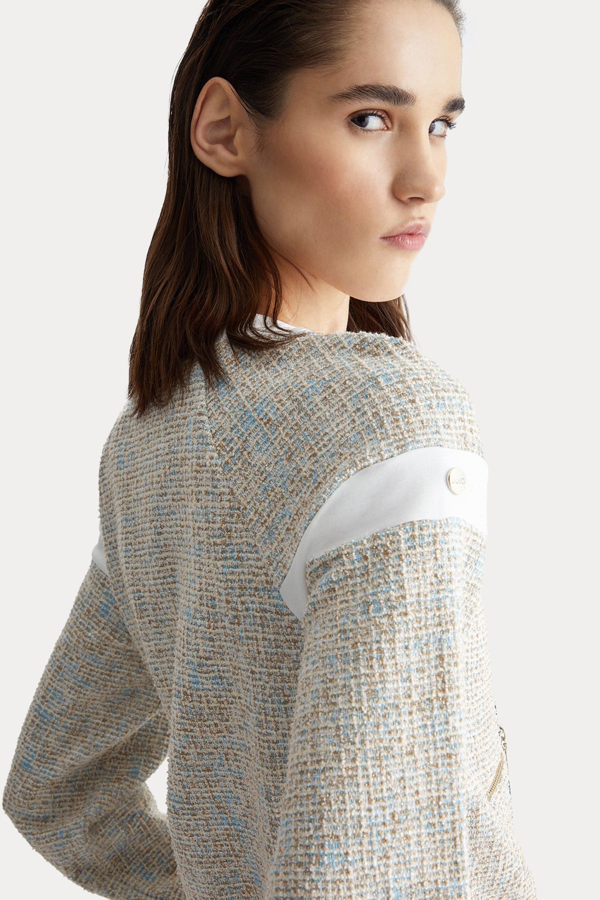 Liu Jo Renkli Örgü Detaylı Sweatshirt Ceket