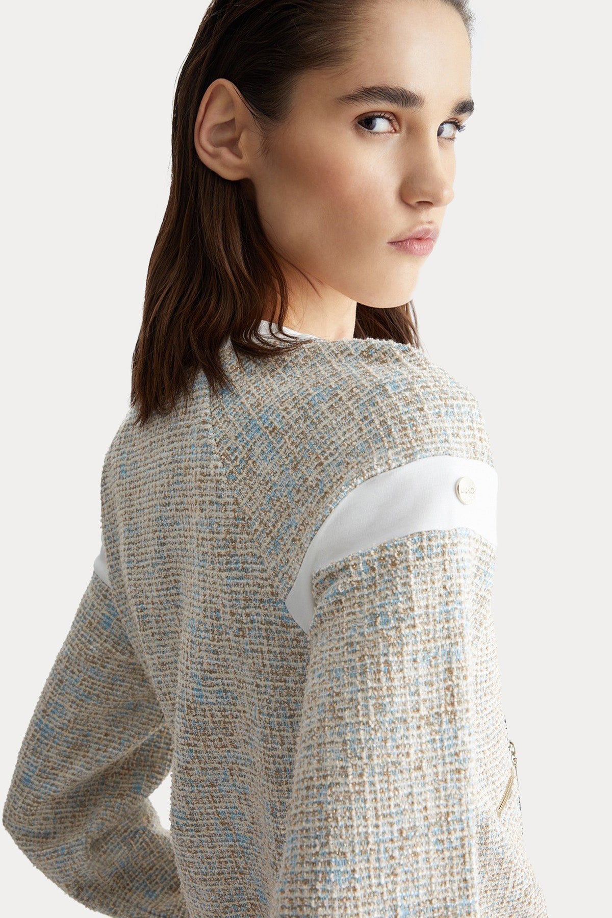 Liu Jo Renkli Örgü Detaylı Sweatshirt Ceket-Ceket-Libas