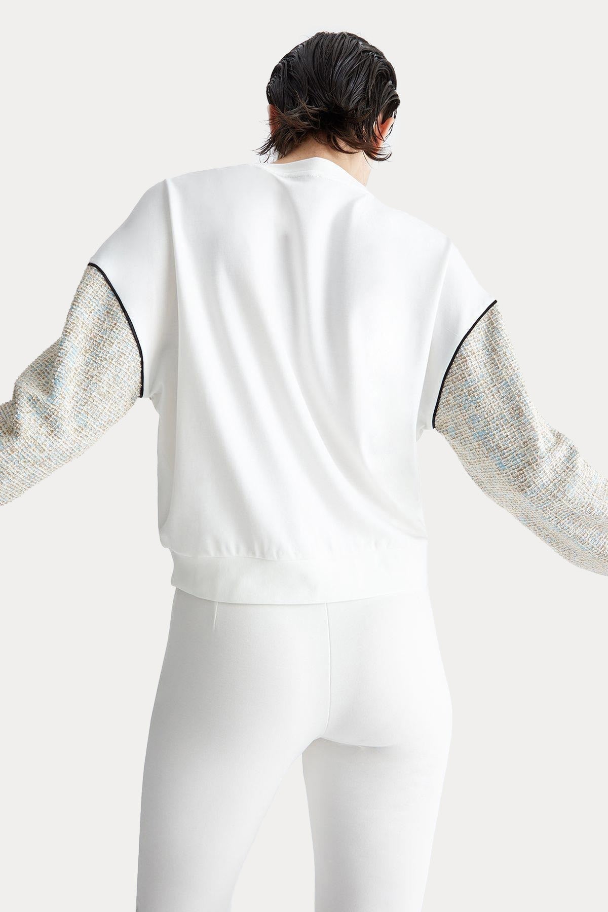 Liu Jo Yuvarlak Yaka Renkli Örgü Detaylı Sweatshirt