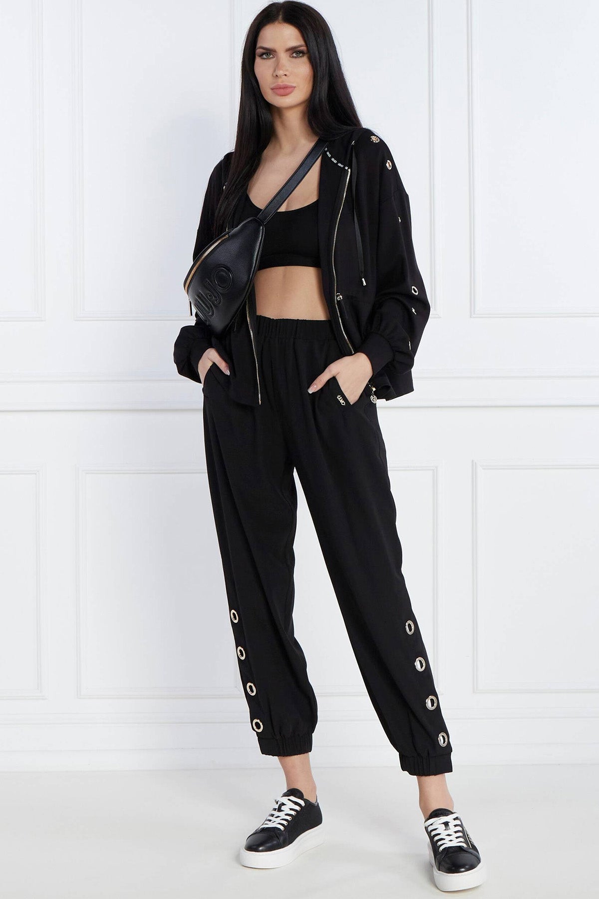 Liu Jo Metal Zımbalı Beli Lastikli Yüksek Bel Pantolon