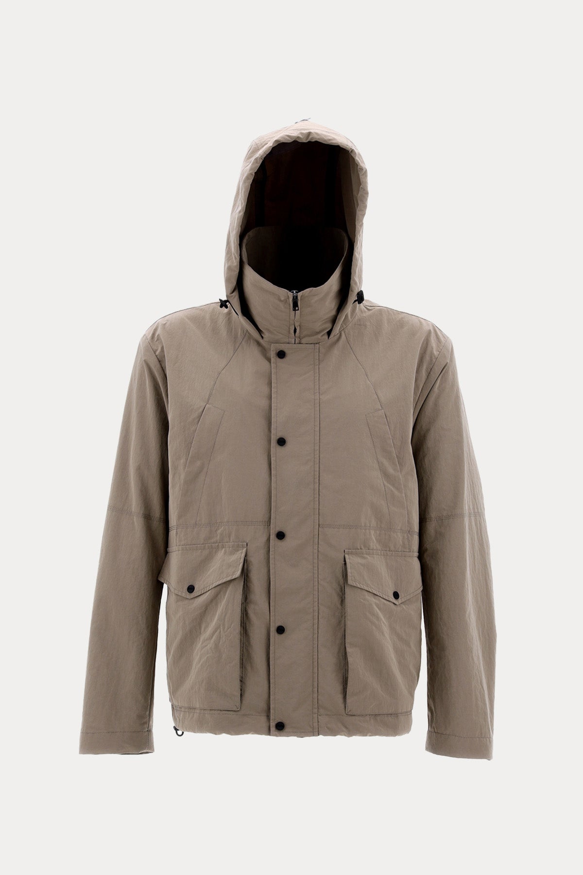 Herno Kapüşonlu Etek Ucu Büzgülü Safari Mont Ceket