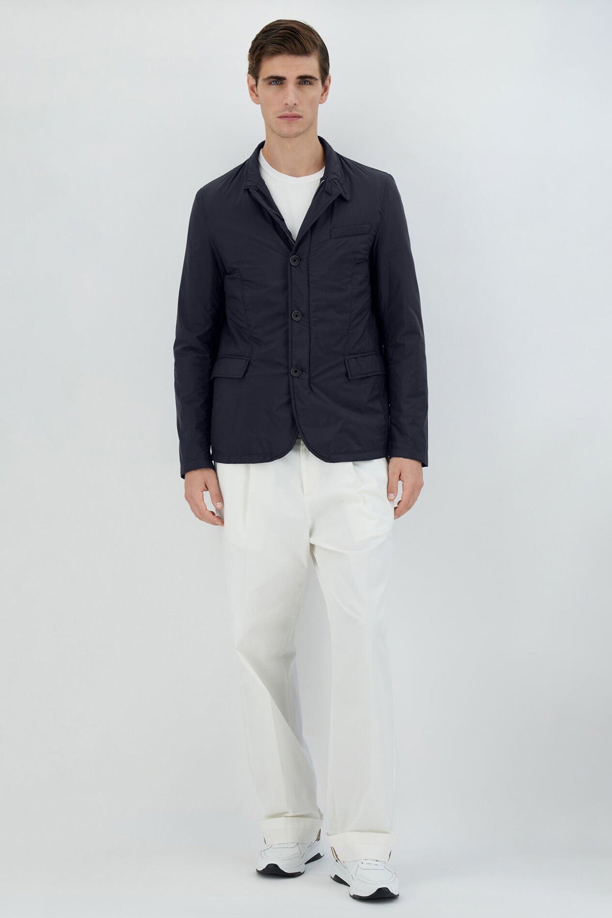 Herno Cep Detaylı Dik Yaka Ceket