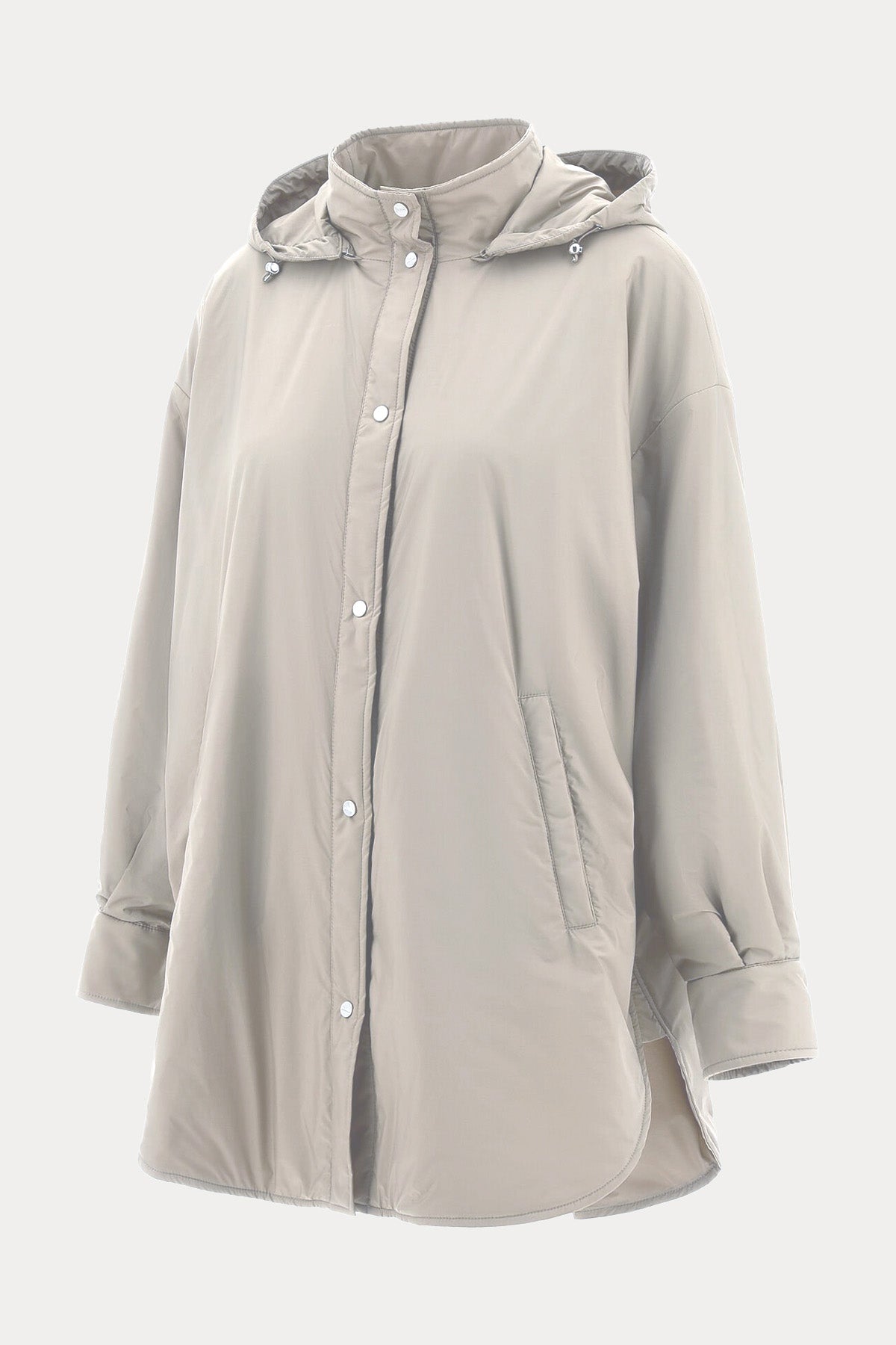 Herno Kapüşonlu Yırtmaç Detaylı Ceket