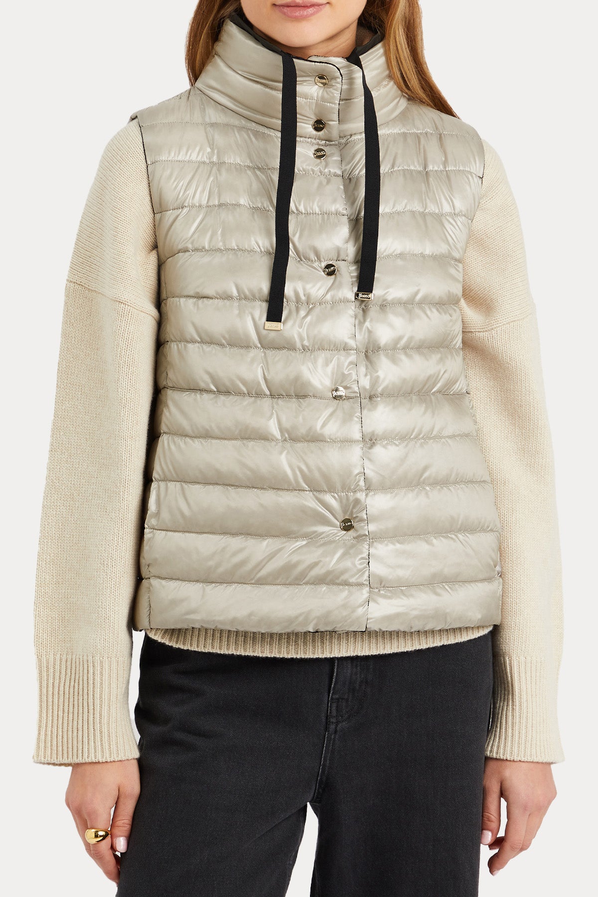 Herno Büzgülü Dik Yaka Çift Taraflı Yelek