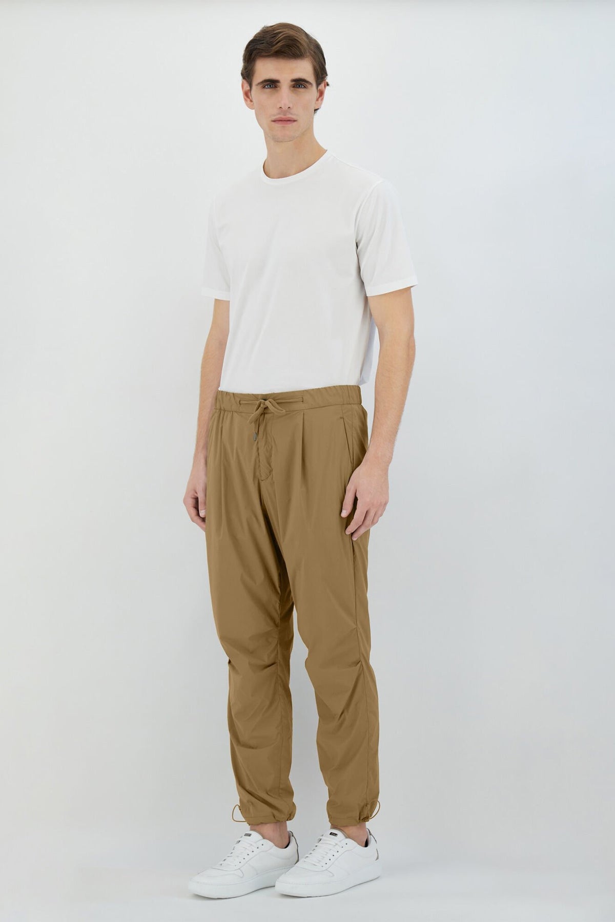 Herno Beli Lastikli Tek Pile Paçası Büzgülü Pantolon