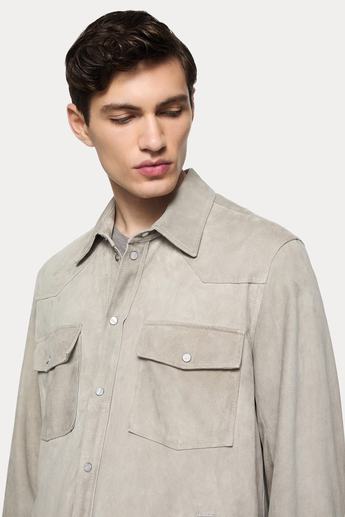 Dondup Regular Fit Süet Deri Gömlek Ceket-Ceket-Libas