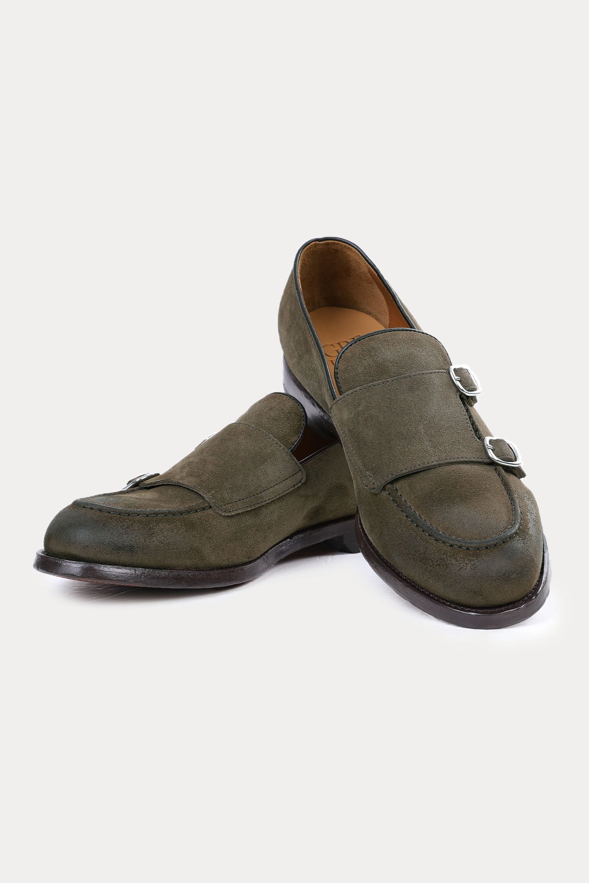 Green George Süet Çift Tokalı Loafer Ayakkabı