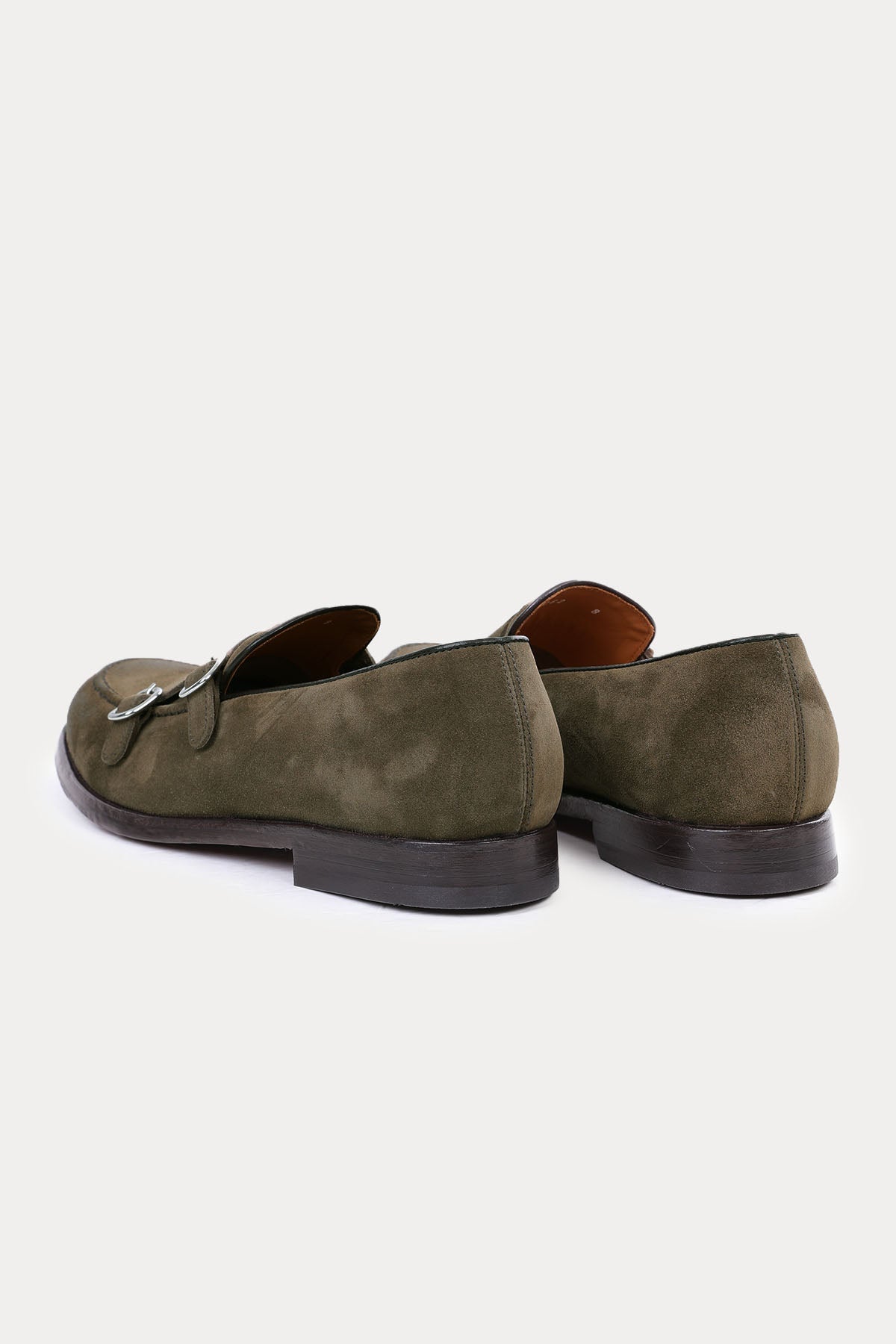 Green George Süet Çift Tokalı Loafer Ayakkabı