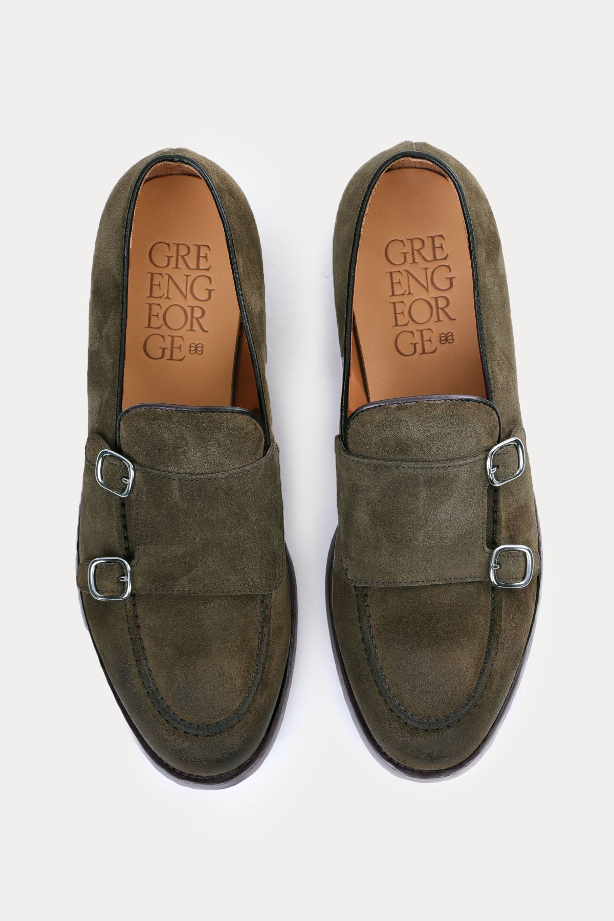 Green George Süet Çift Tokalı Loafer Ayakkabı