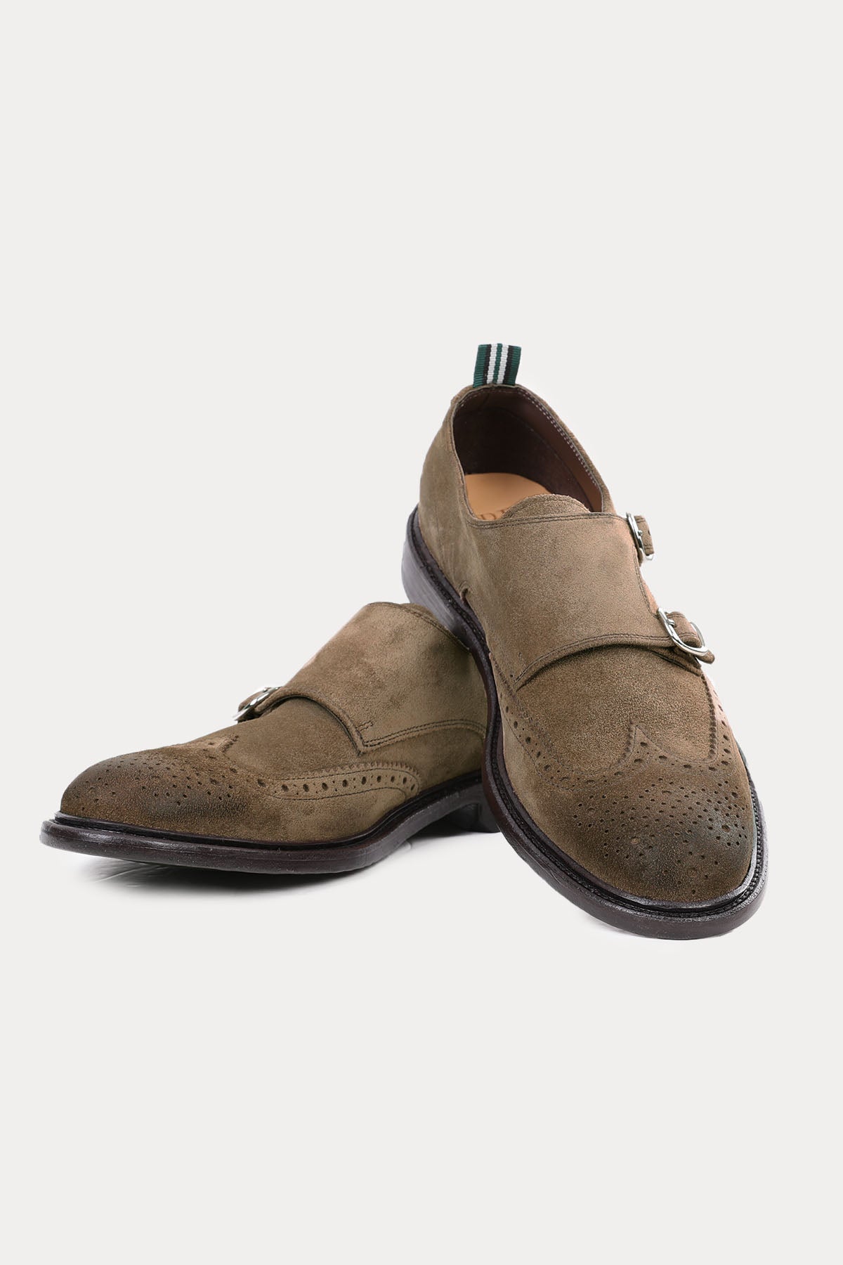 Green George Süet Çift Tokalı Loafer Ayakkabı