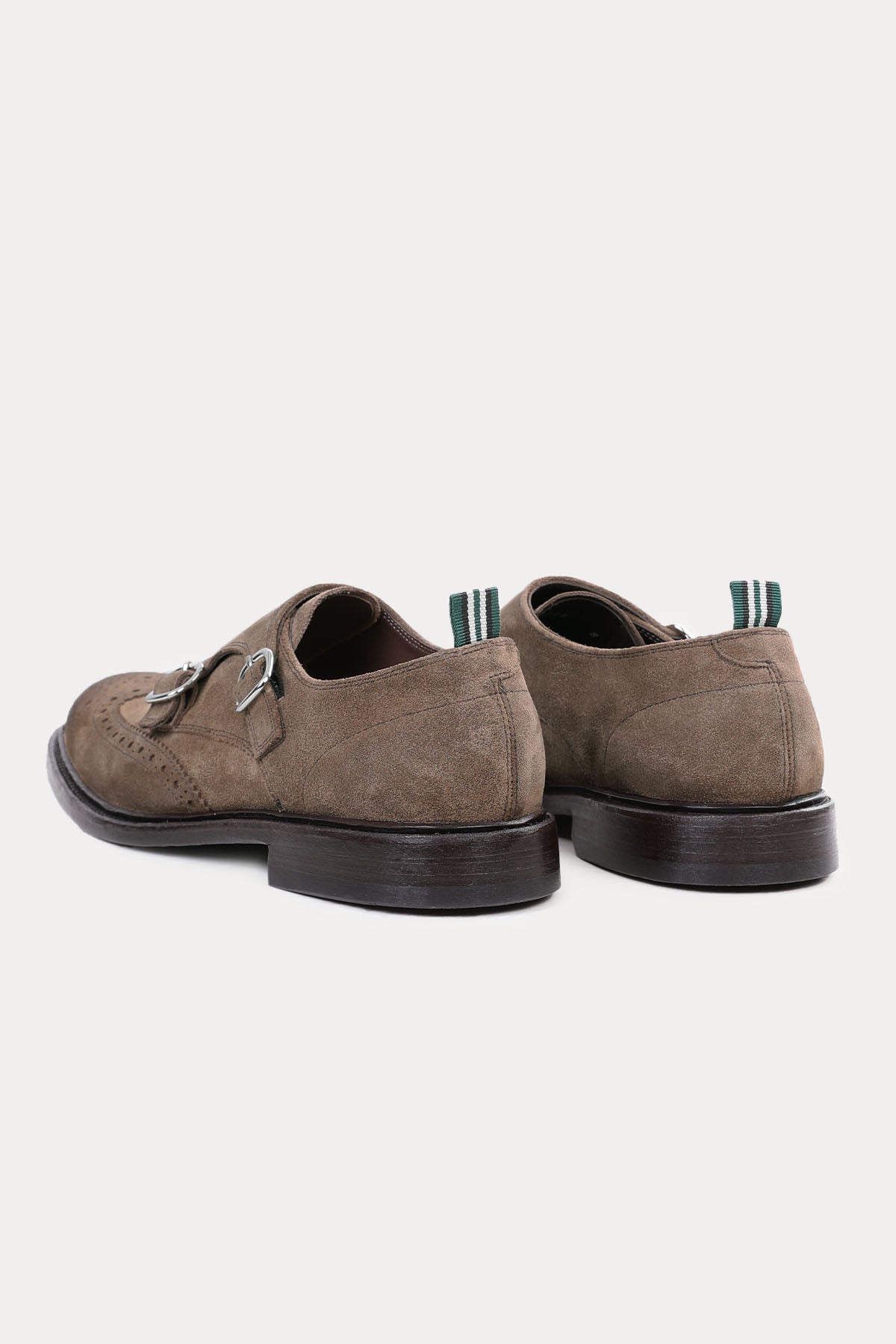 Green George Süet Çift Tokalı Loafer Ayakkabı