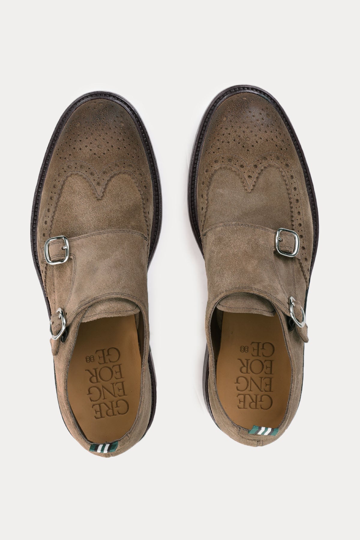 Green George Süet Çift Tokalı Loafer Ayakkabı