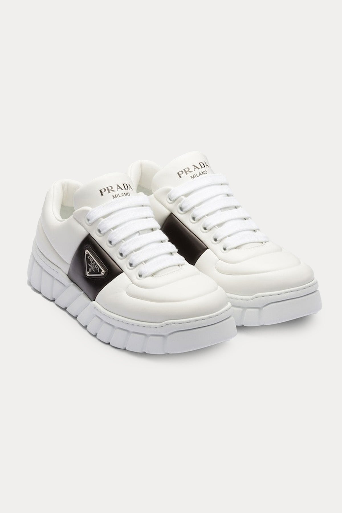 Prada Dolgulu Napa Deri Logolu Extralight Sneaker Ayakkabı-Ayakkabı-Libas