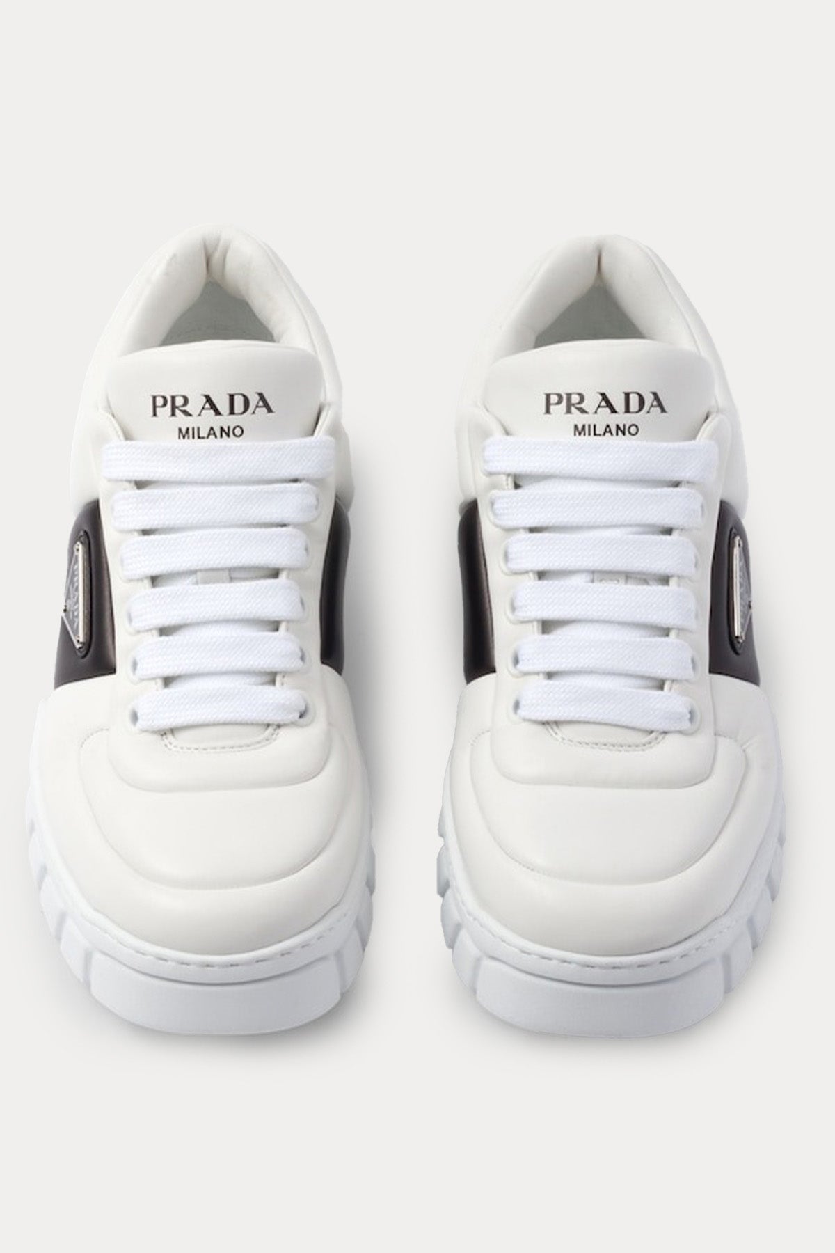 Prada Dolgulu Napa Deri Logolu Extralight Sneaker Ayakkabı