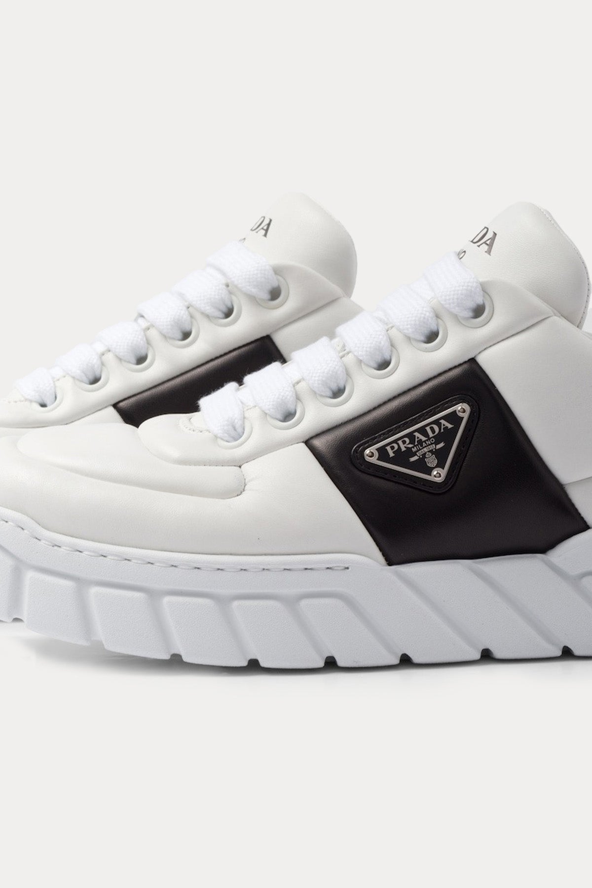 Prada Dolgulu Napa Deri Logolu Extralight Sneaker Ayakkabı-Ayakkabı-Libas