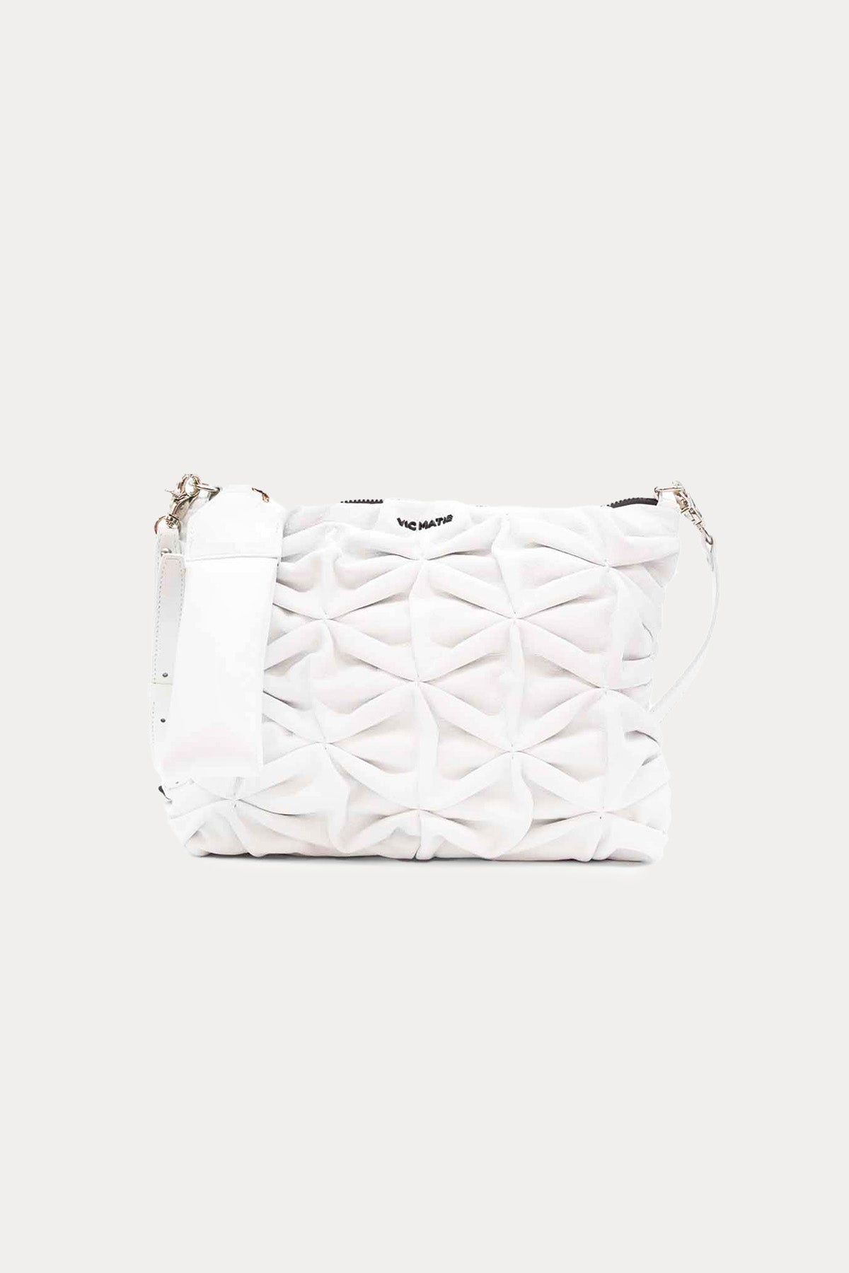 Vic Matie El İşçiliği Büzgülü Deri Omuz Çantası